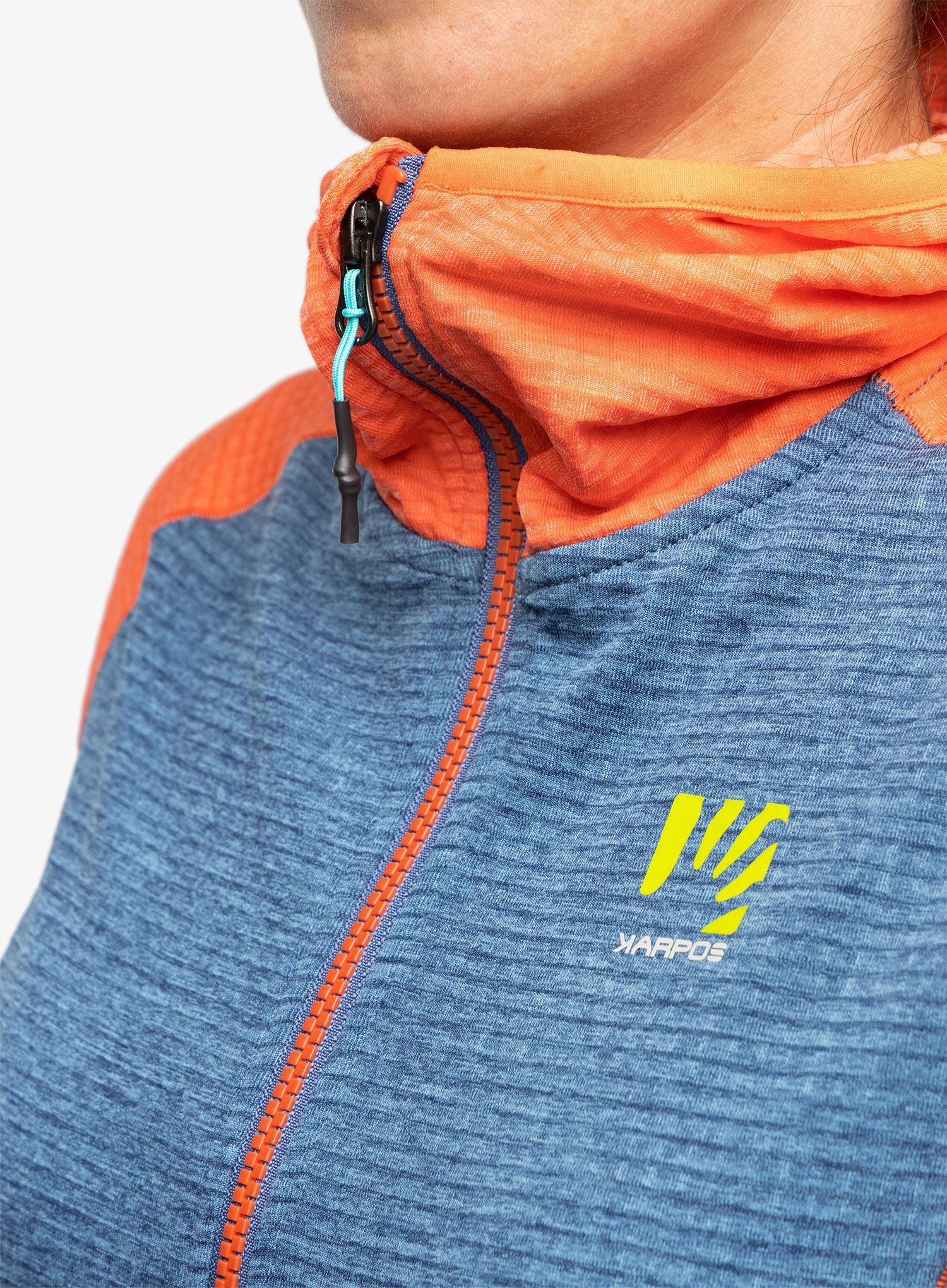 Dámská mikina na zip Karpos Ambrizzola Full-Zip Hoodie - vintage indigo/hot coral
