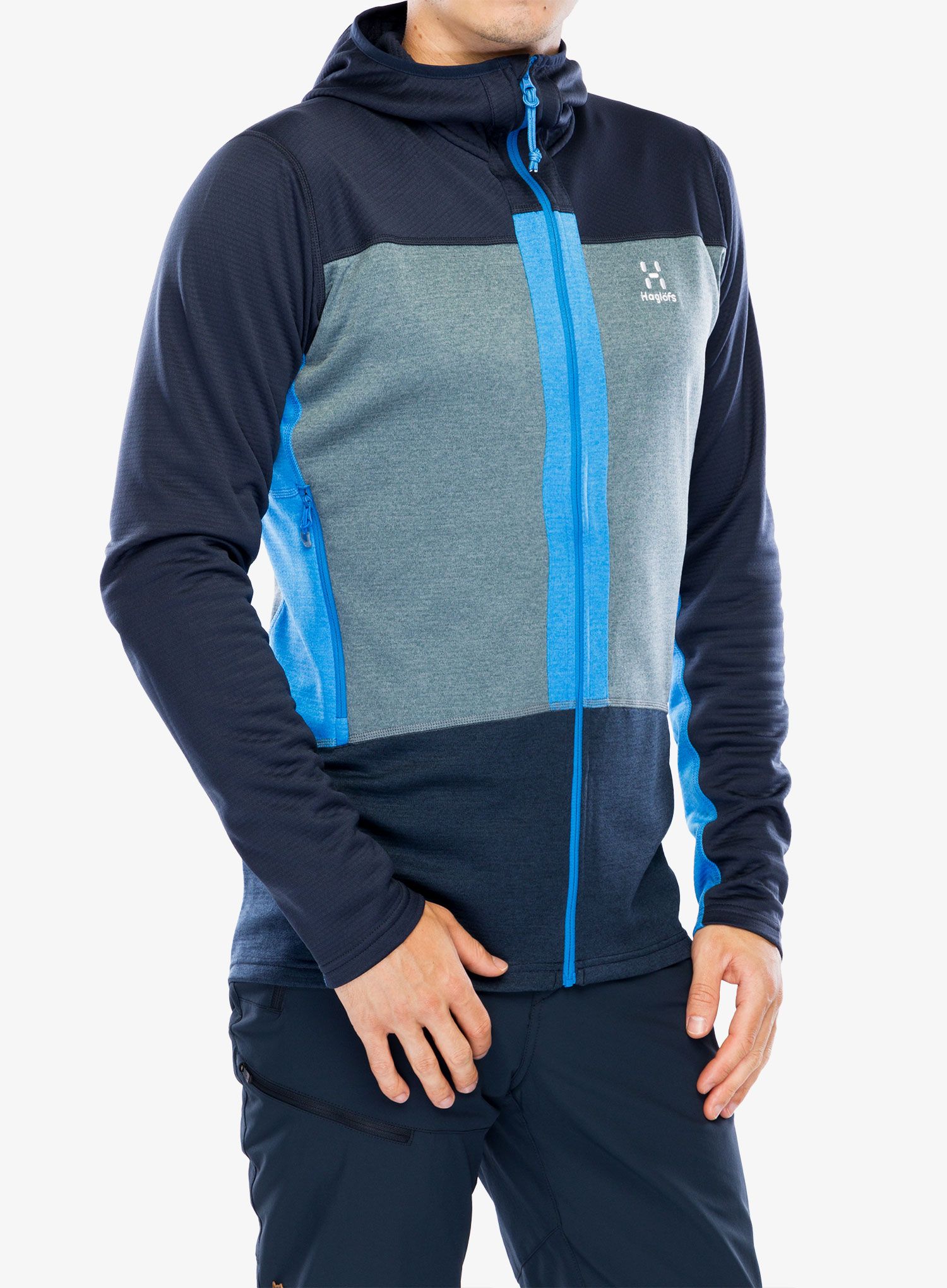 Rozepínací mikina Haglofs ROC Flash Mid Hood - tarn blue/steel blue