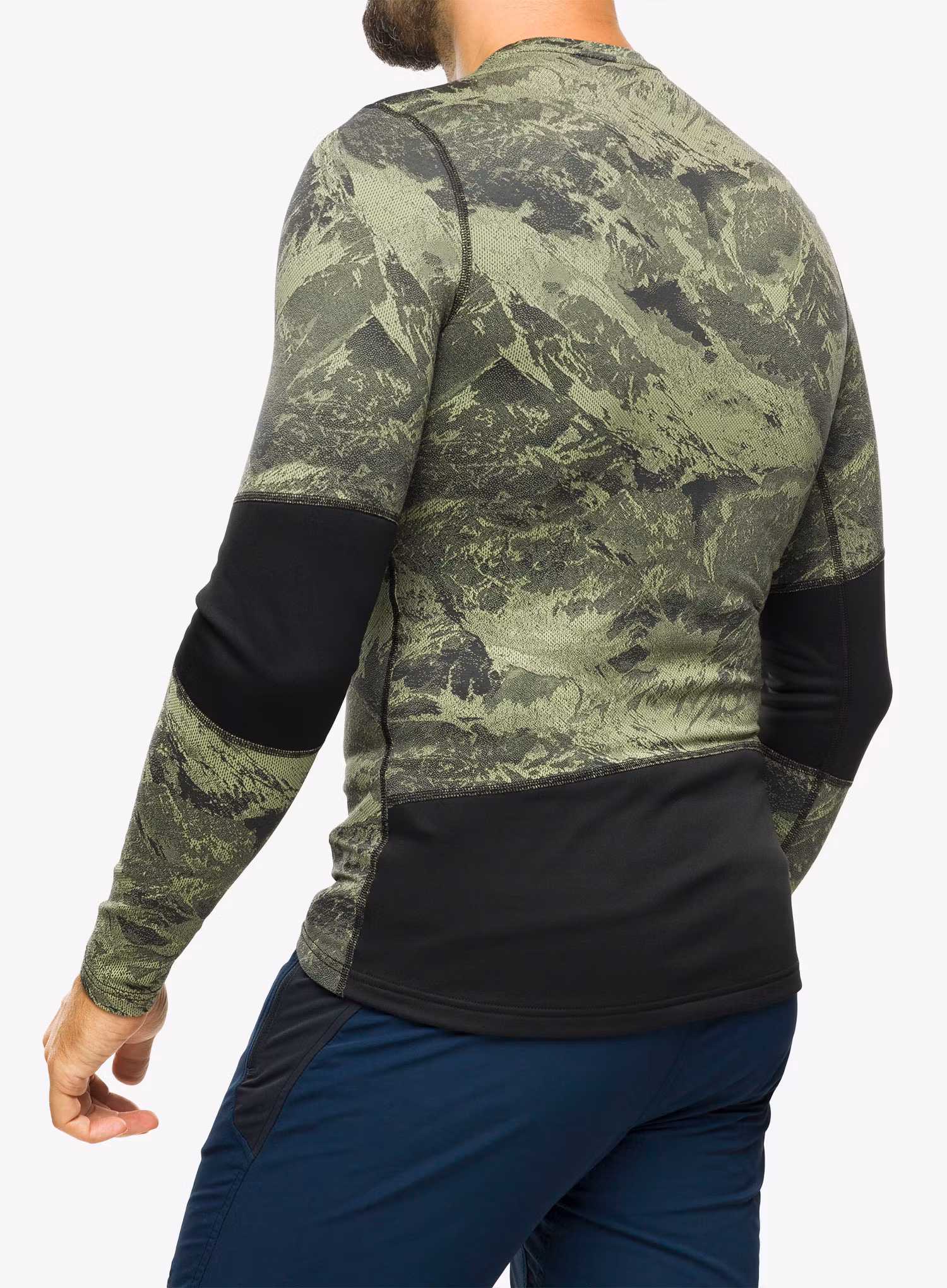 Funkční mikina Odlo Whistler Eco BL Top Crew Neck LS - matte green/black