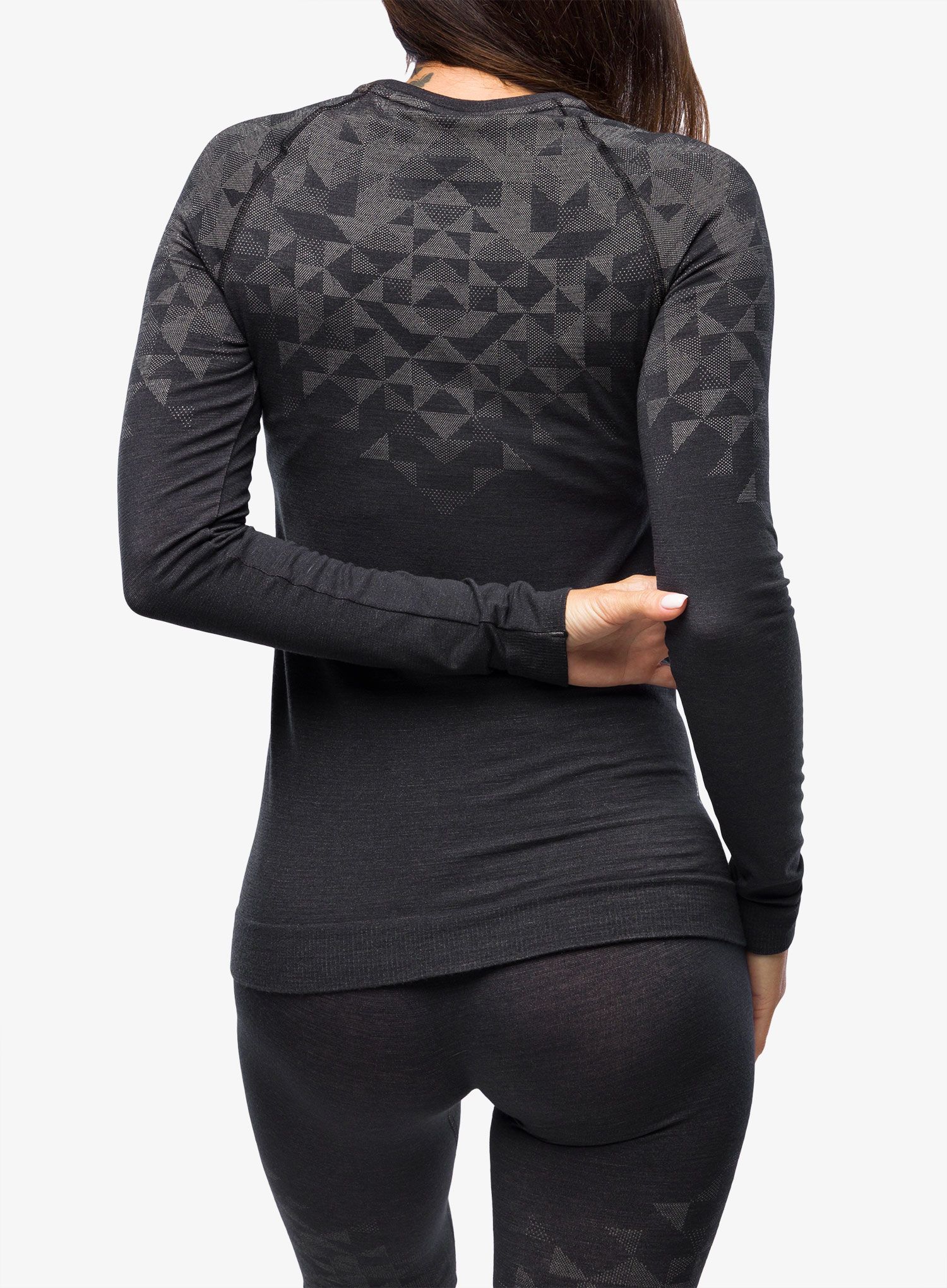 Funkční mikina dámská Odlo Kinship PW 200 BL Top Crew Neck LS - black melange
