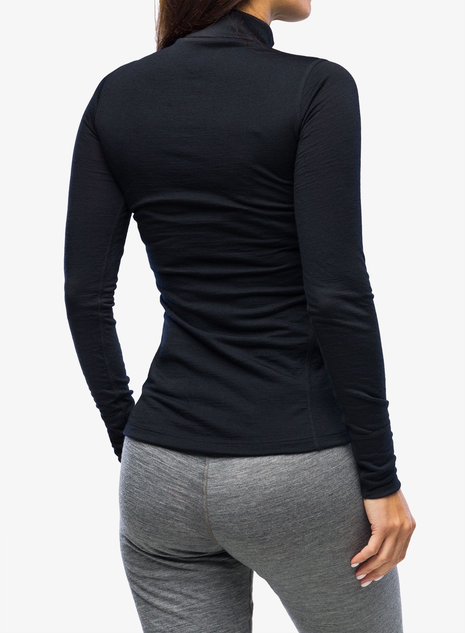 Funkční mikina dámská Odlo Merino 200 BL Top Turtle Neck LS Half Zip - black