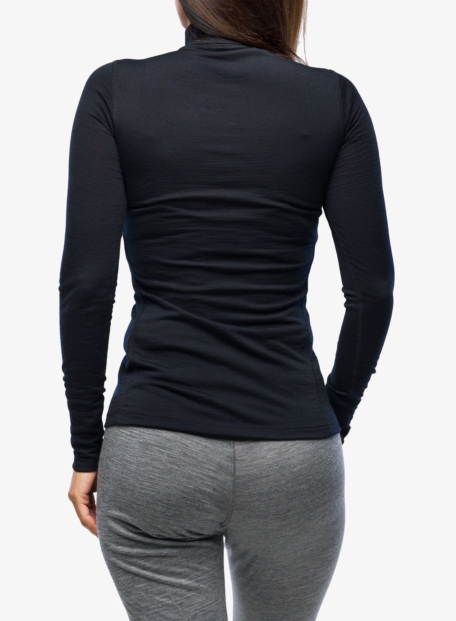 Funkční mikina dámská Odlo Merino 200 BL Top Turtle Neck LS Half Zip - black