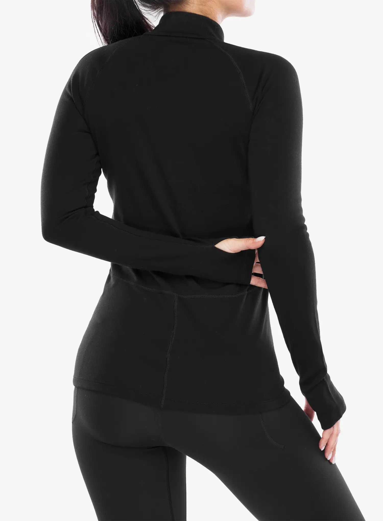 Dámská funkční mikina Icebreaker 300 MerinoFine Polar LS Half Zip - black
