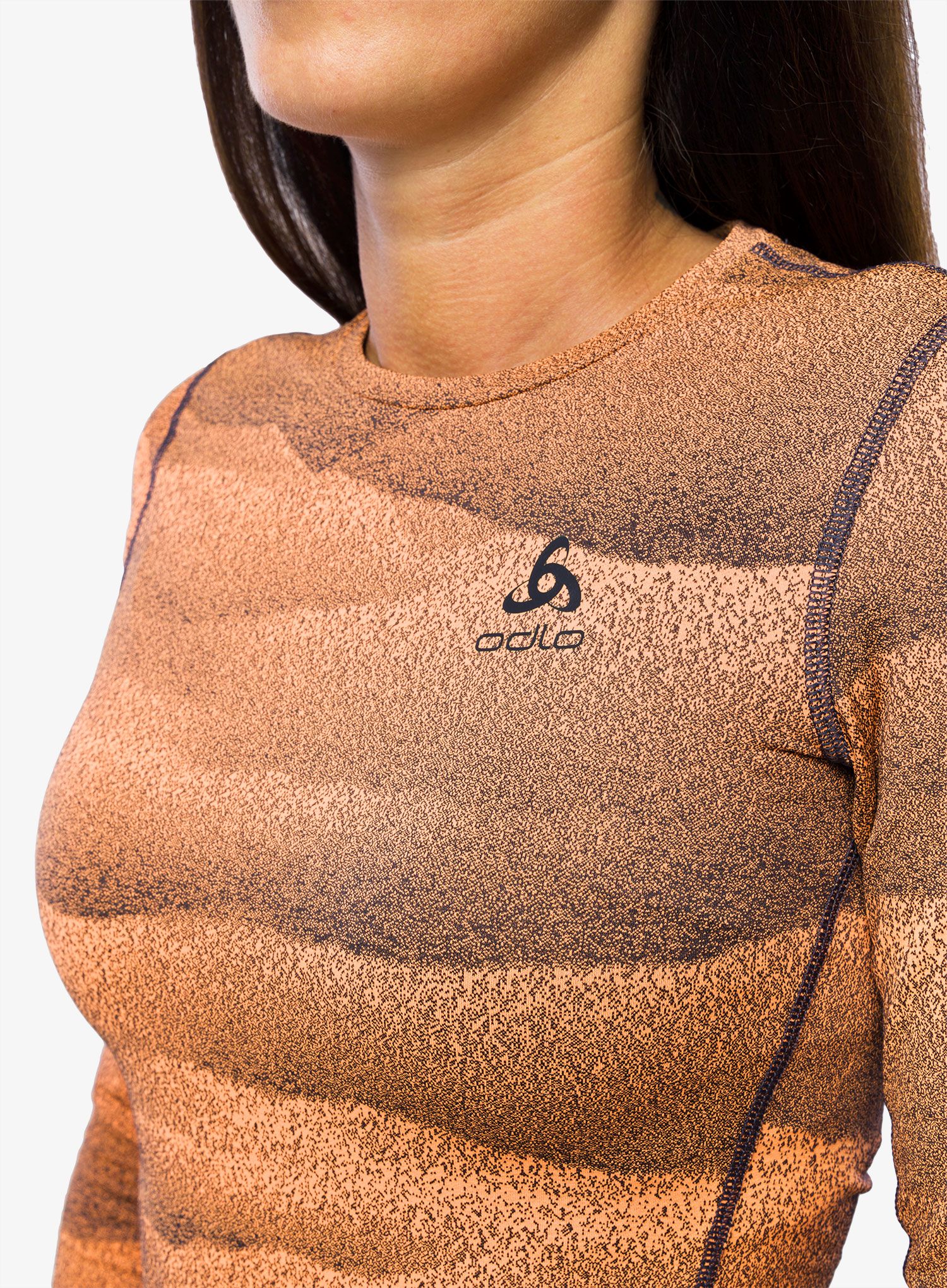Dámská funkční mikina Odlo Whistler Eco BL Top Crew Neck LS - live wire/india ink