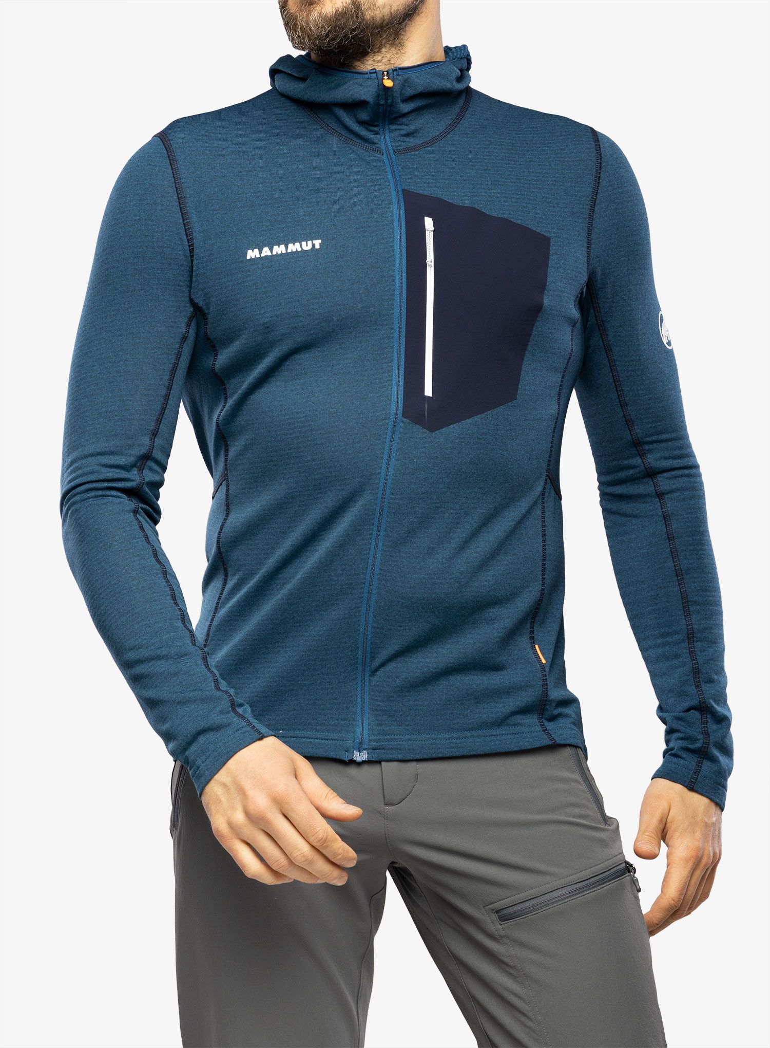 Outdoorova mikina Mammut Aenergy Light ML Hooded Jacket - deep ice/marine