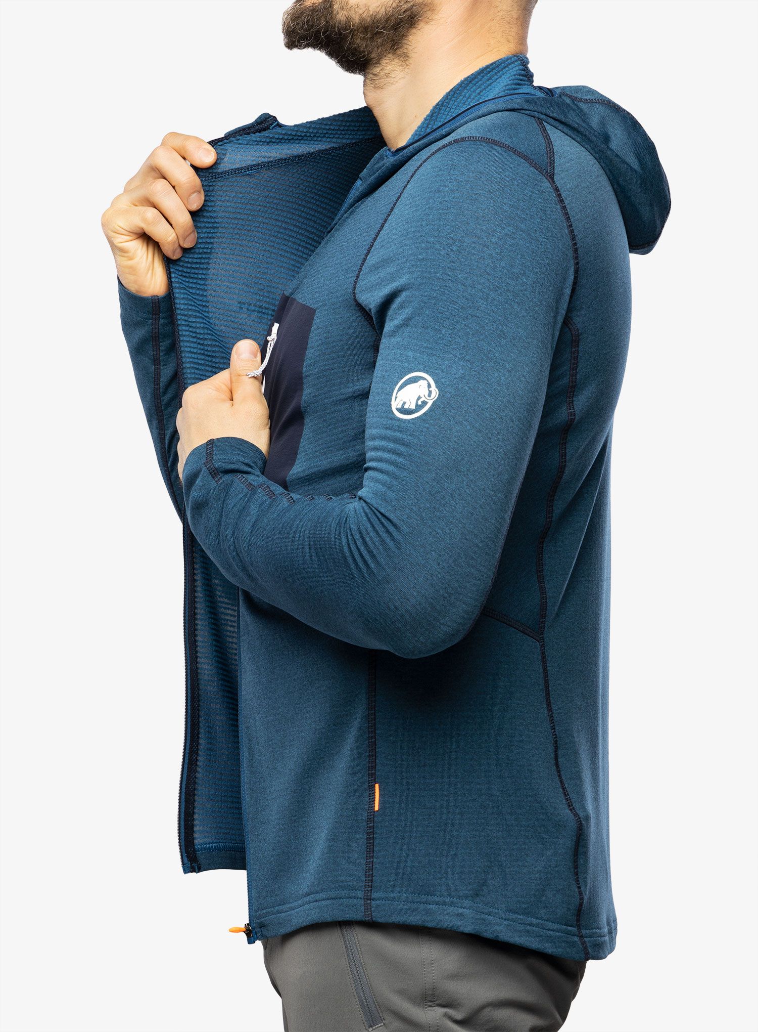Outdoorova mikina Mammut Aenergy Light ML Hooded Jacket - deep ice/marine