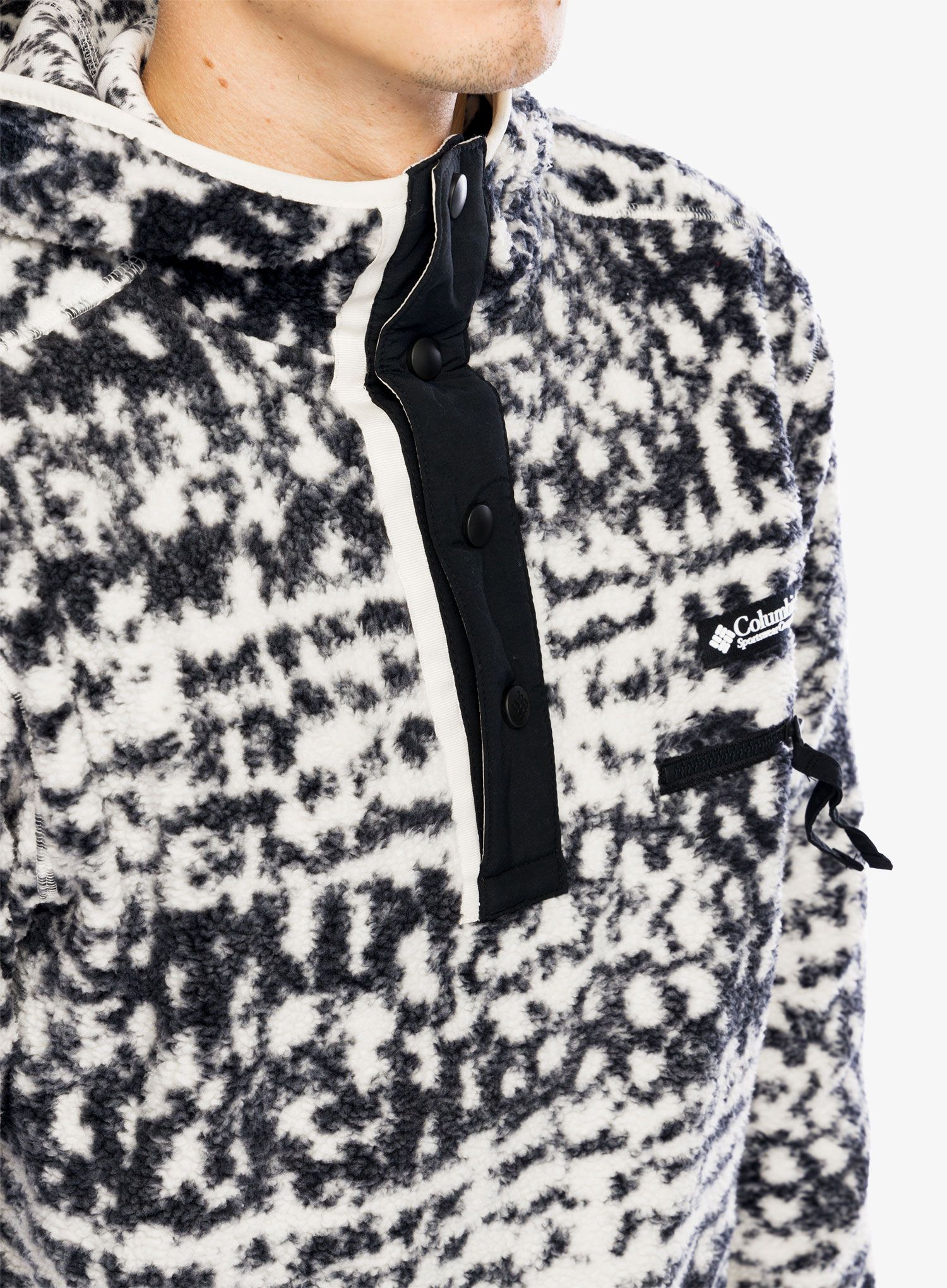 Mikina s kapucí Columbia Helvetia II Printed Hoodie - black stippled stripe