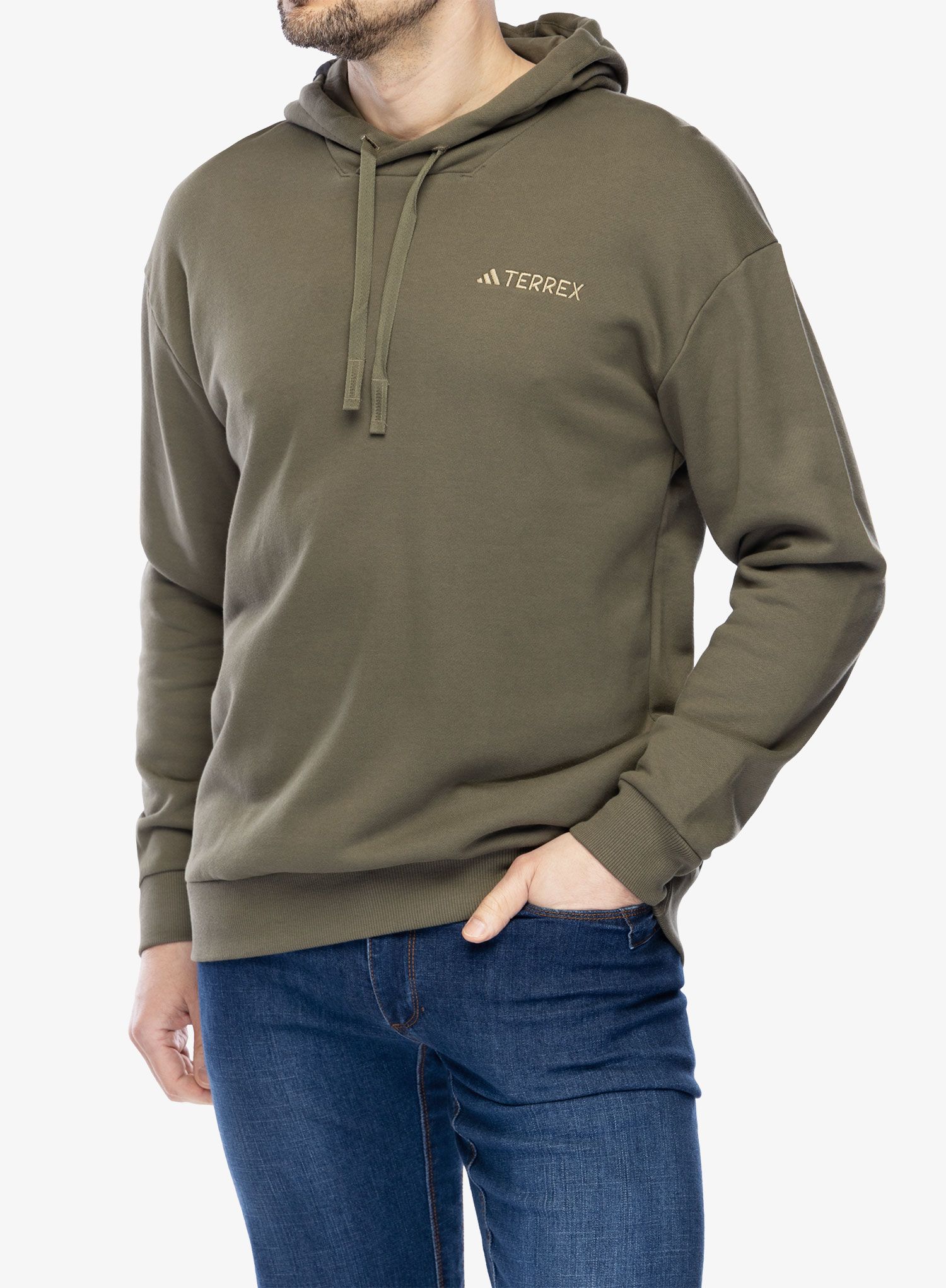 Mikina s kapucí adidas TERREX Logo Hoodie - olive strata