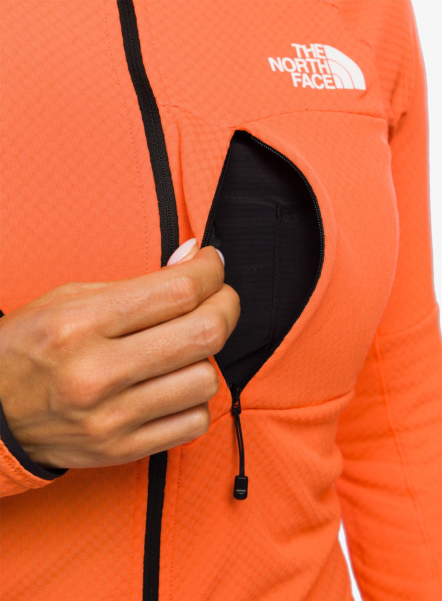 Dámská mikina s kapucí The North Face Summit FutureFleece FZ Hoodie - radiant orange