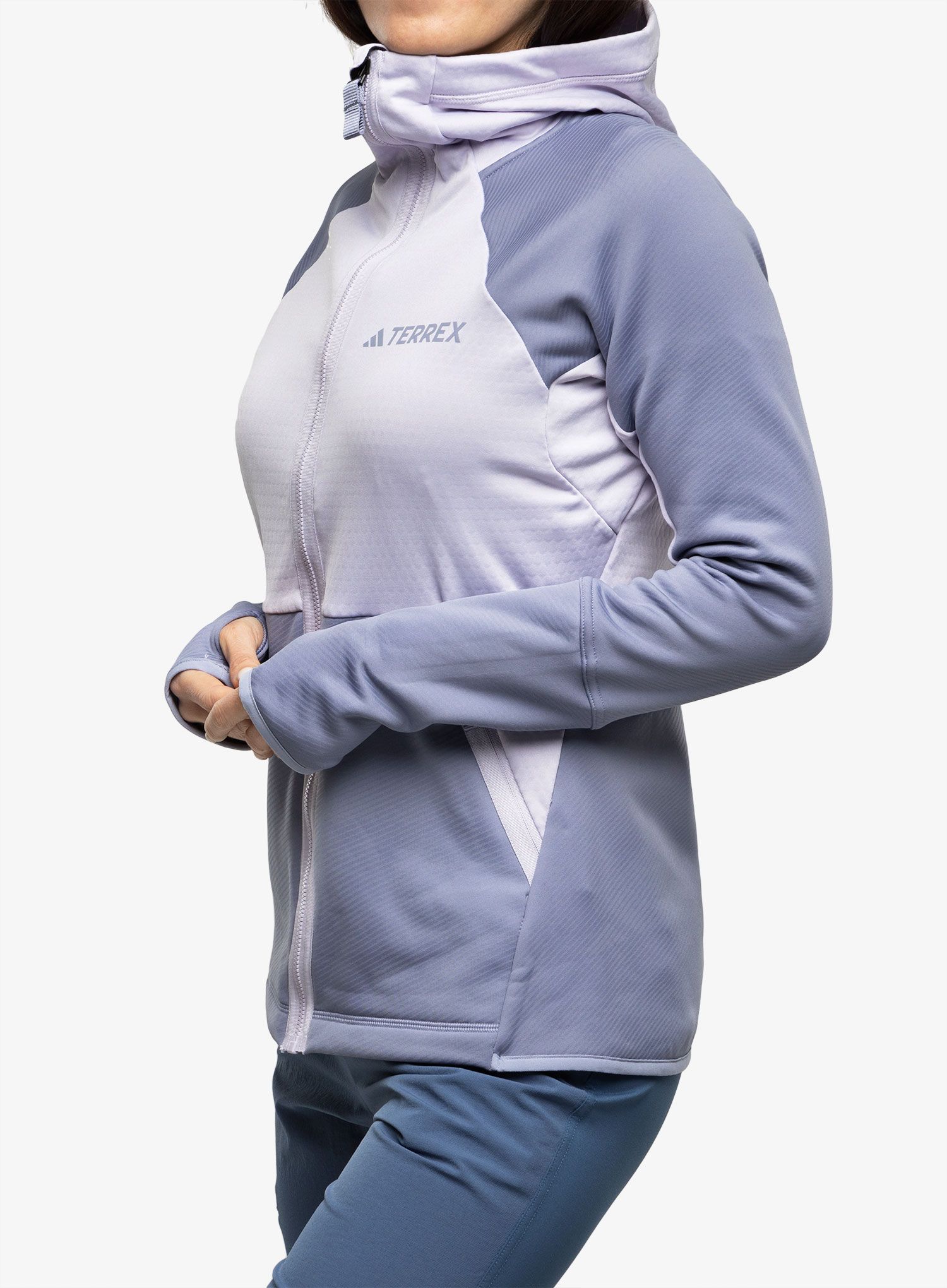 Dámská mikina s kapucí adidas TERREX Tech Flooce Hooded - silver dawn/silver violet
