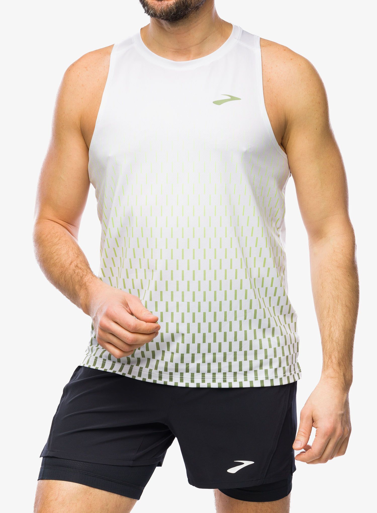Běžecké tričko Brooks Atmosphere Singlet 2.0 - white/interval gradient