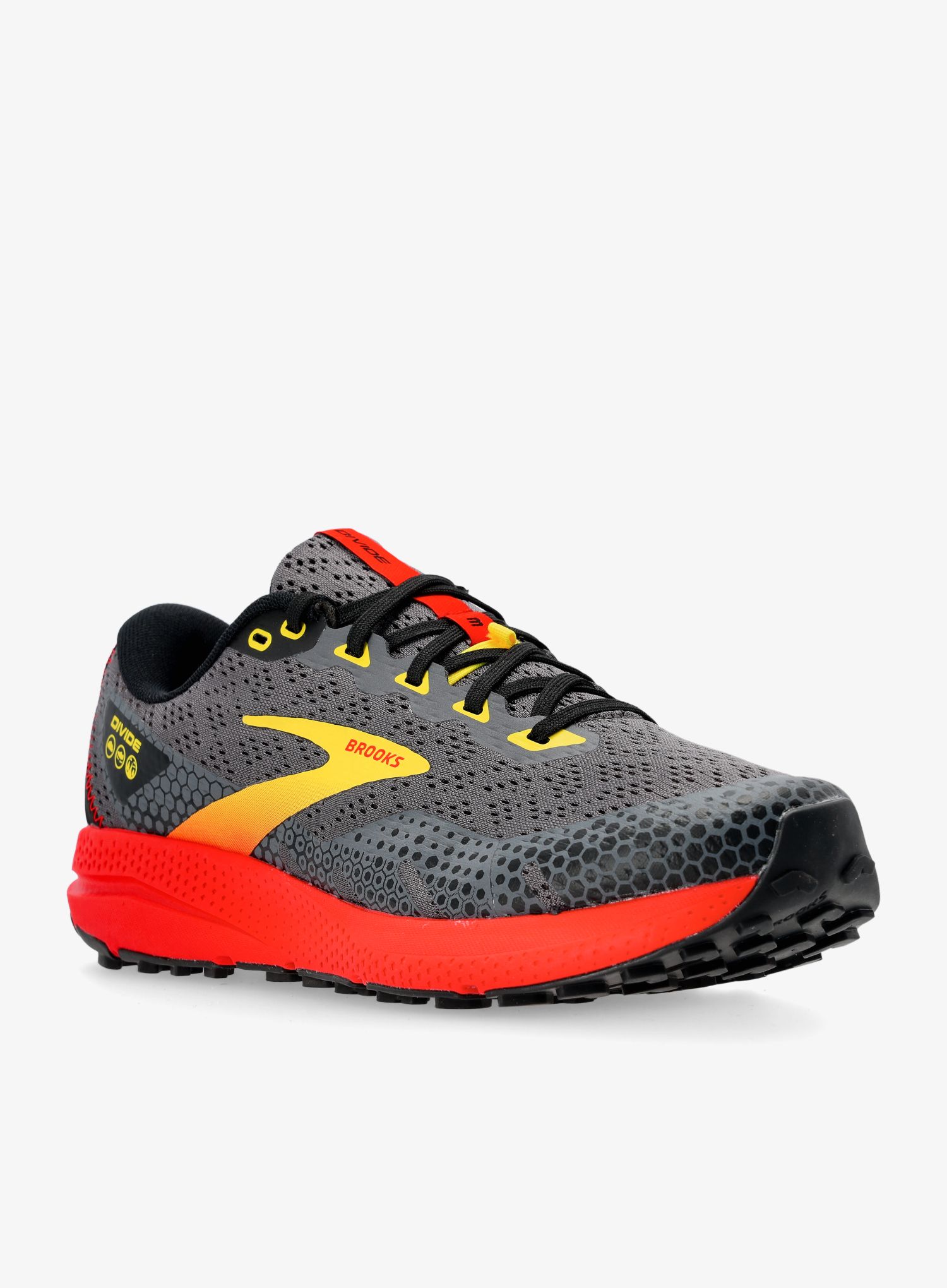 Běžecké boty pánské Brooks Divide 3 - black/fiery red/blazing yellow
