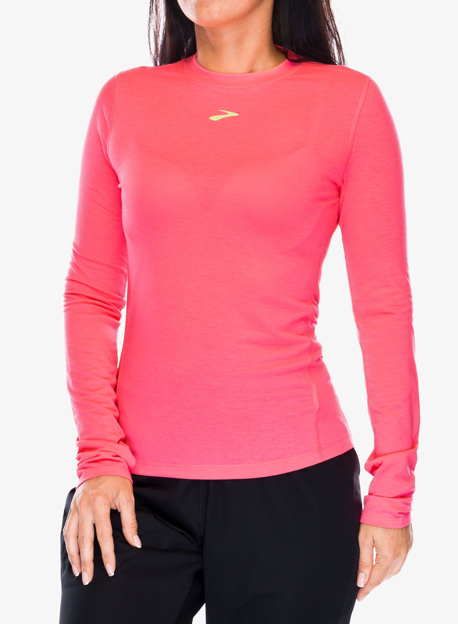 Mikina na běhání dámská Brooks High Point Long Sleeve - neo pink