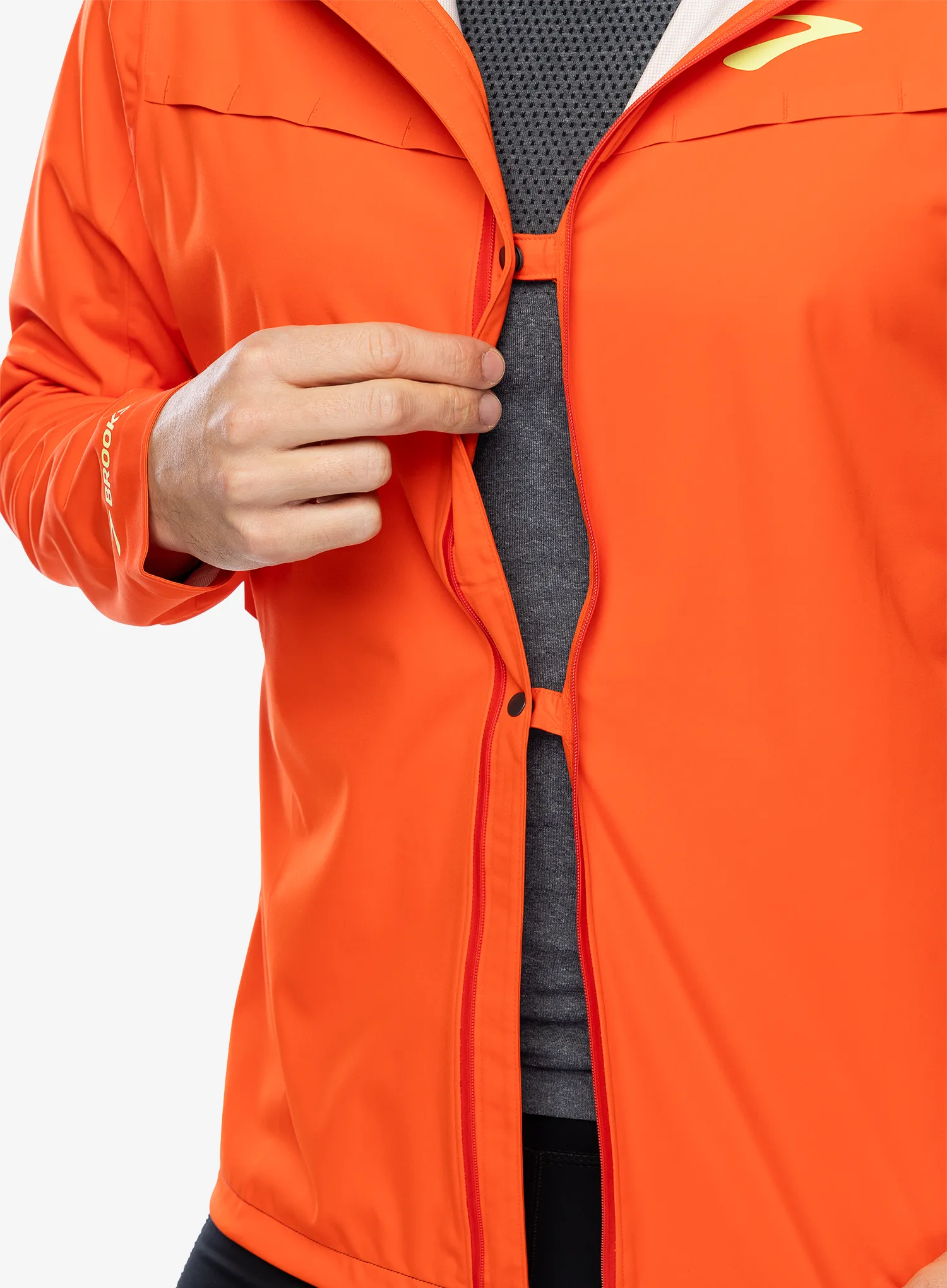 Bunda do deště Brooks High Point Waterproof Jacket - cherry tomato/phantom grey