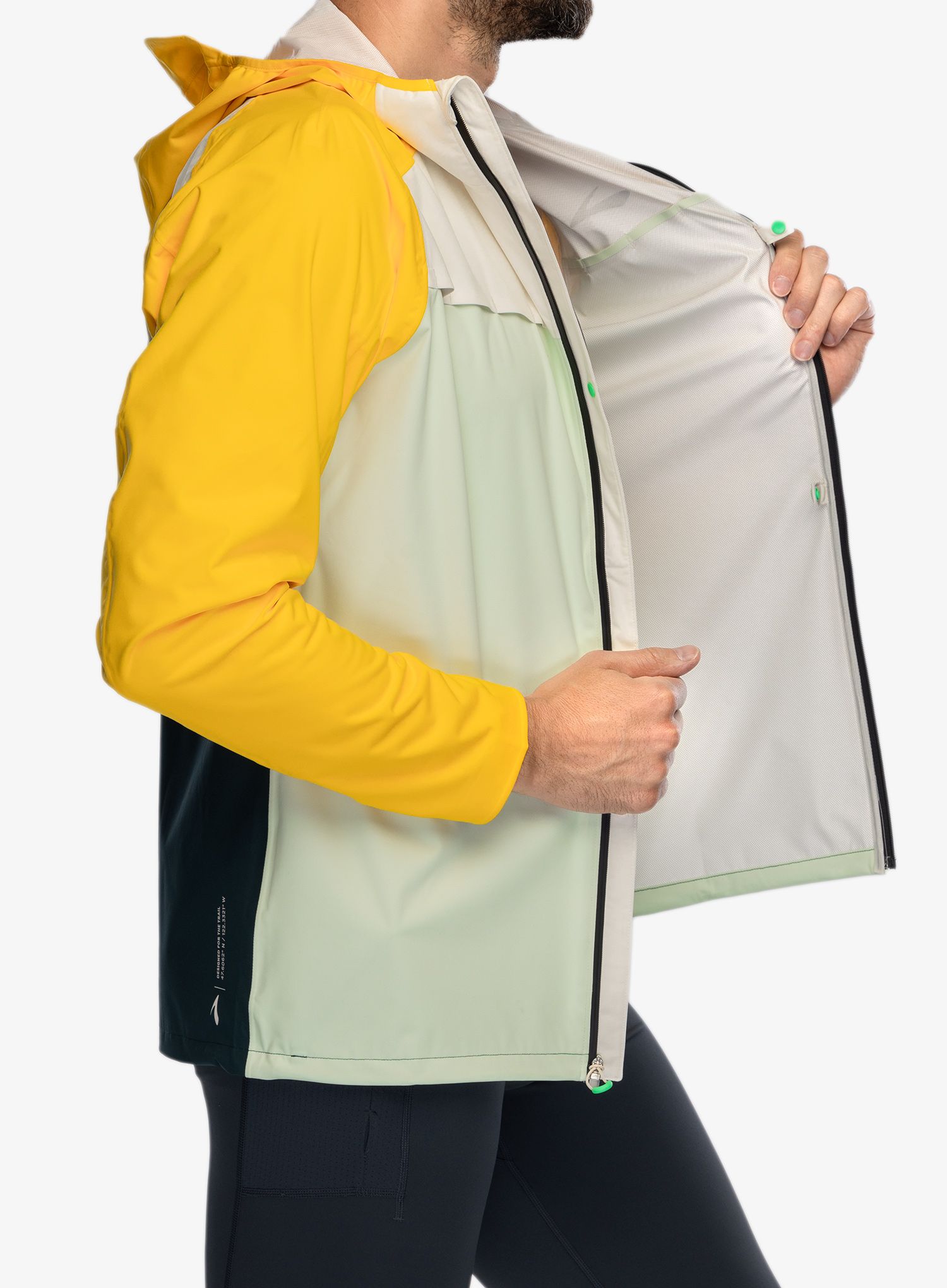 Bunda do deště Brooks High Point Waterproof Jacket - green/ecru/lemon
