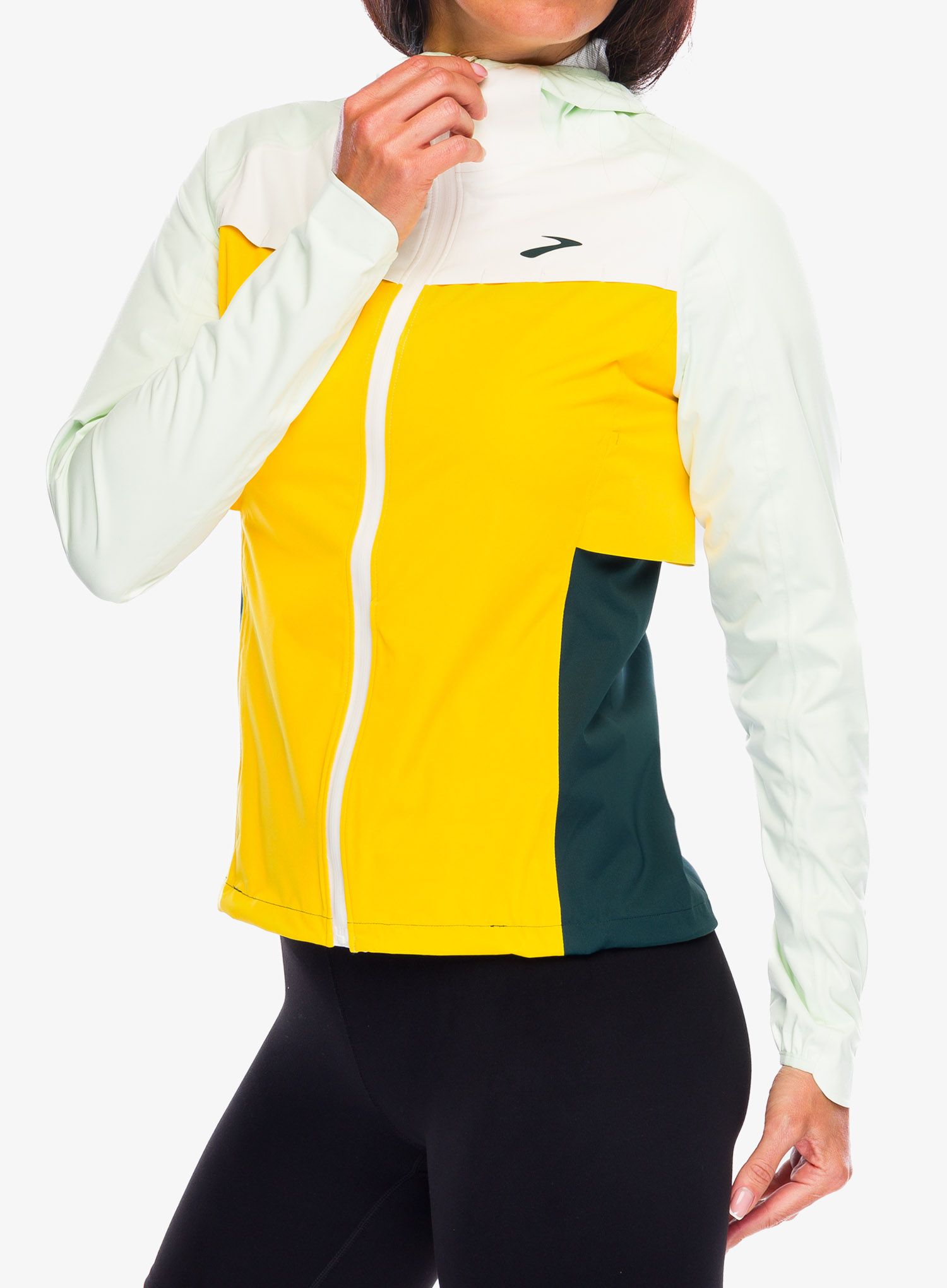 Dámská bunda do deště Brooks High Point Waterproof Jacket - lemon/ecru/green