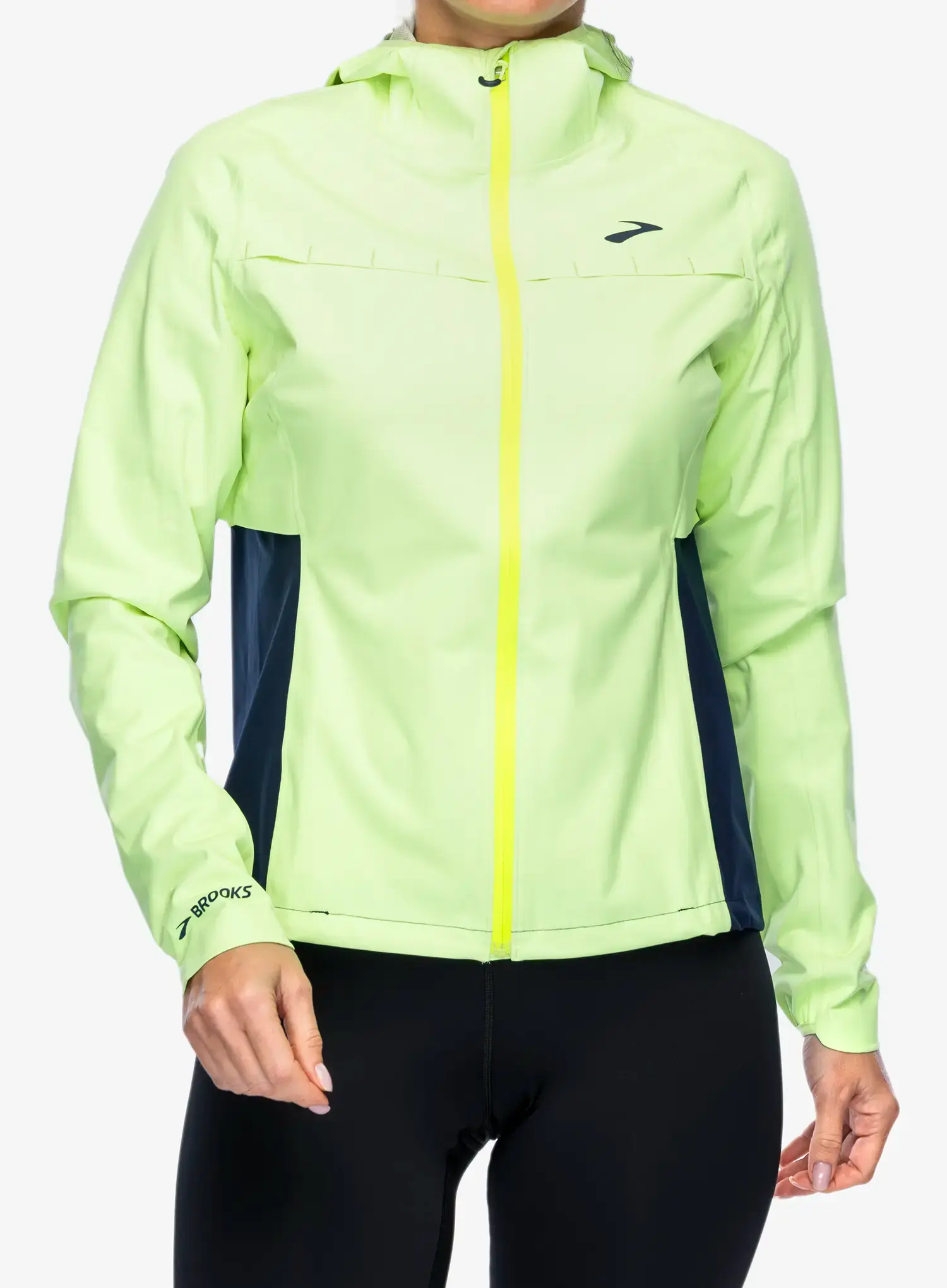 Bunda na běhání dámská Brooks High Point Waterproof Jacket - lime/navy