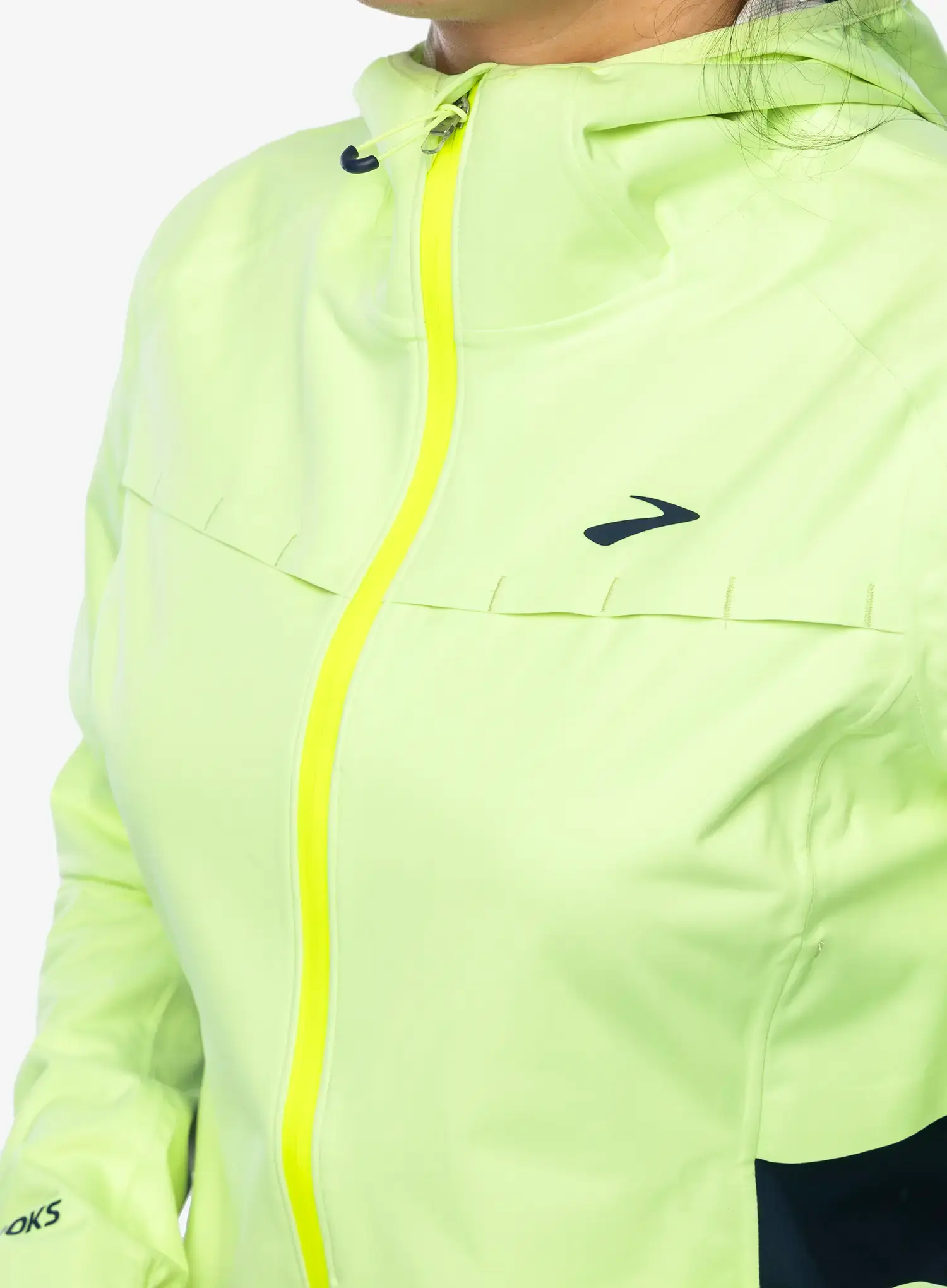 Bunda na běhání dámská Brooks High Point Waterproof Jacket - lime/navy