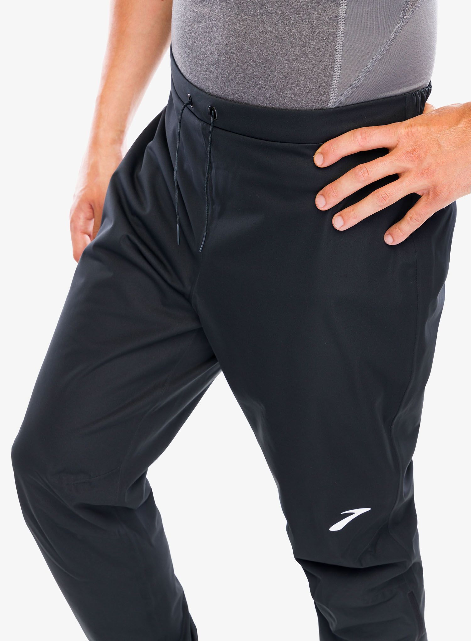 Běžecké kalhoty Brooks High Point Waterproof Pant - black