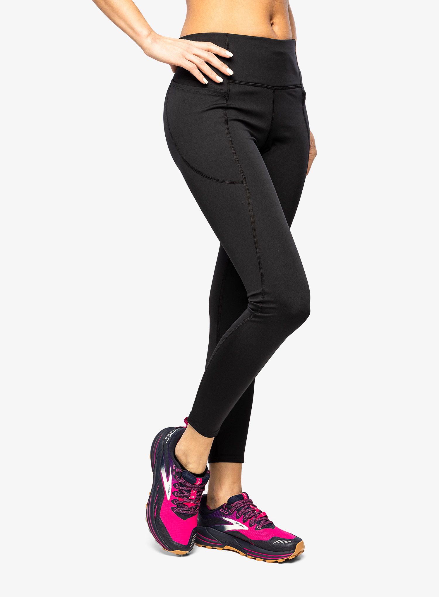 Dámské běžecké legíny Brooks Moment Tight - black