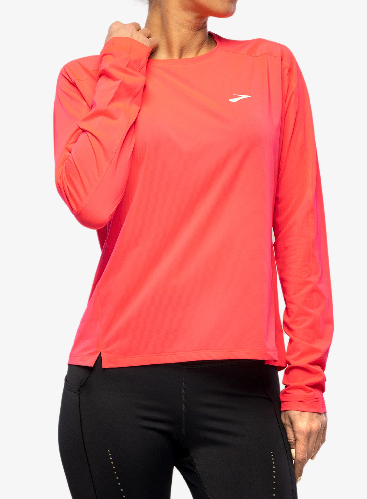 Mikina na běhání dámská Brooks Sprint Free Long Sleeve 2.0 - hyper pink