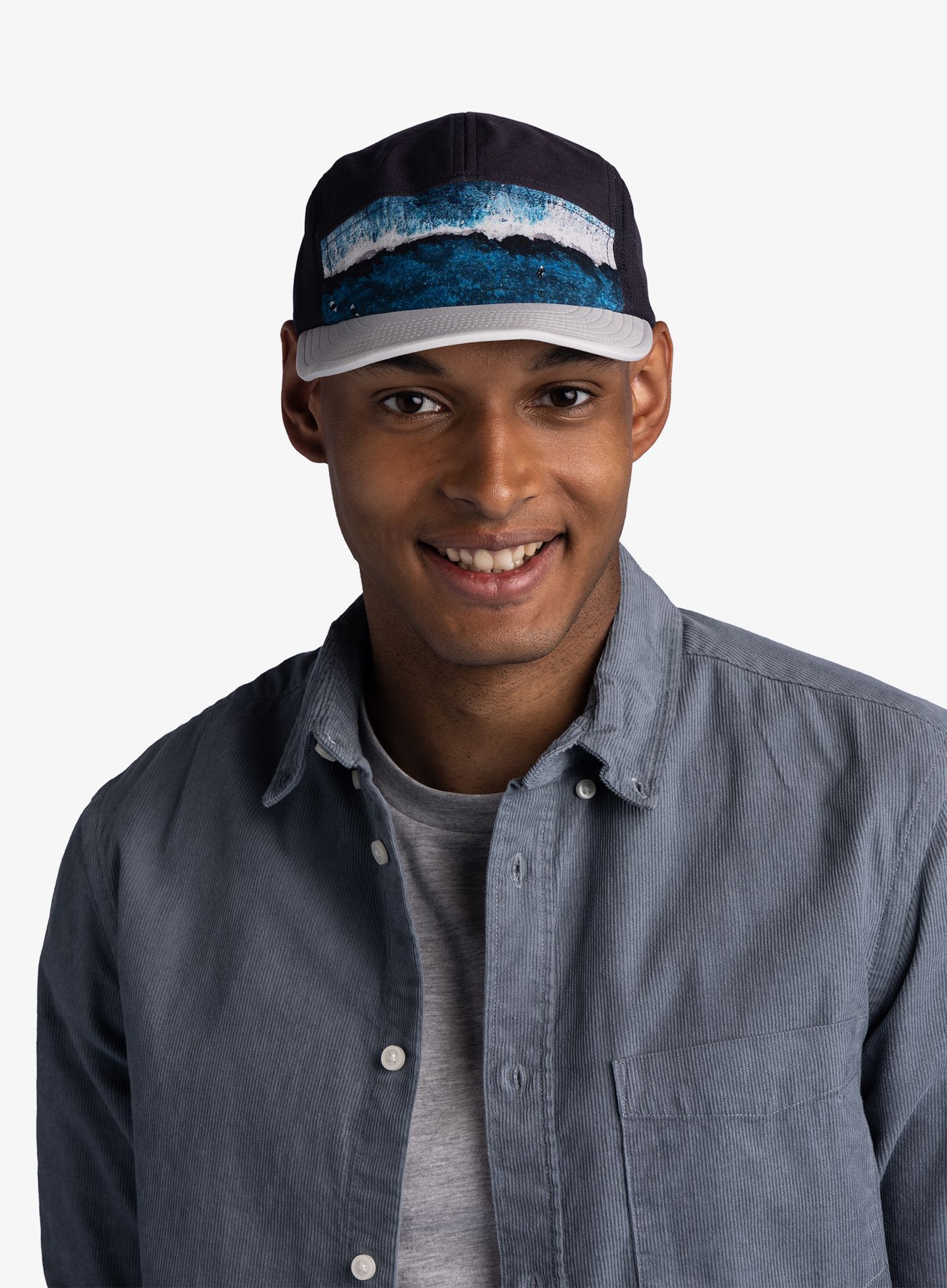 Běžecká čepice Buff 5 Panel Go Cap - parley navy