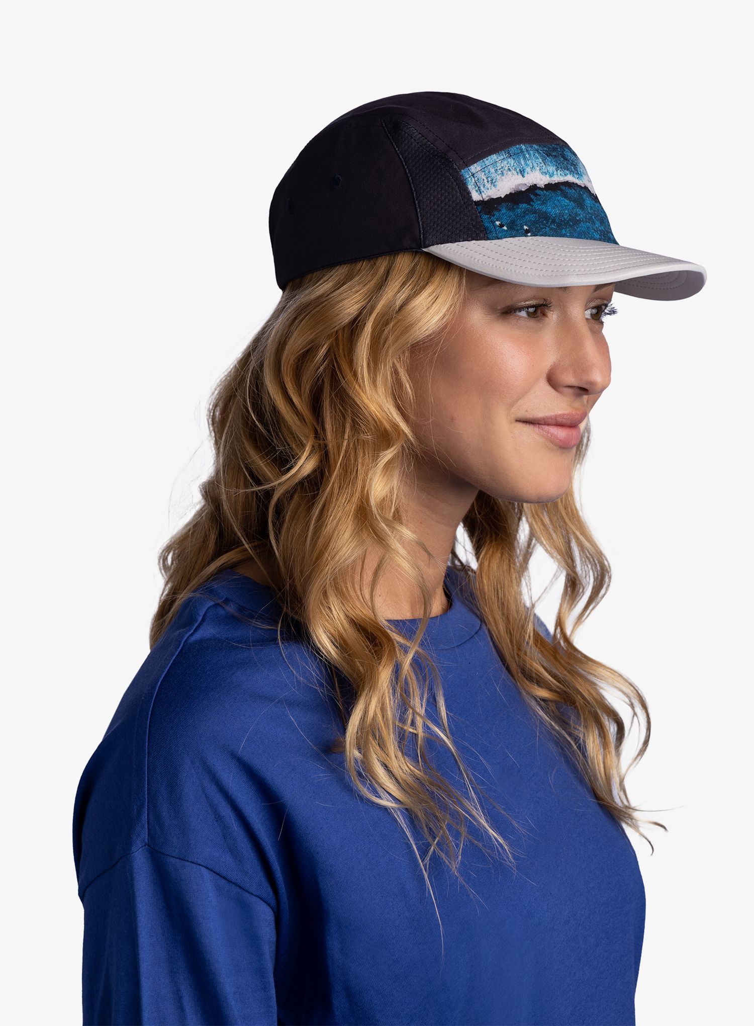 Běžecká čepice Buff 5 Panel Go Cap - parley navy