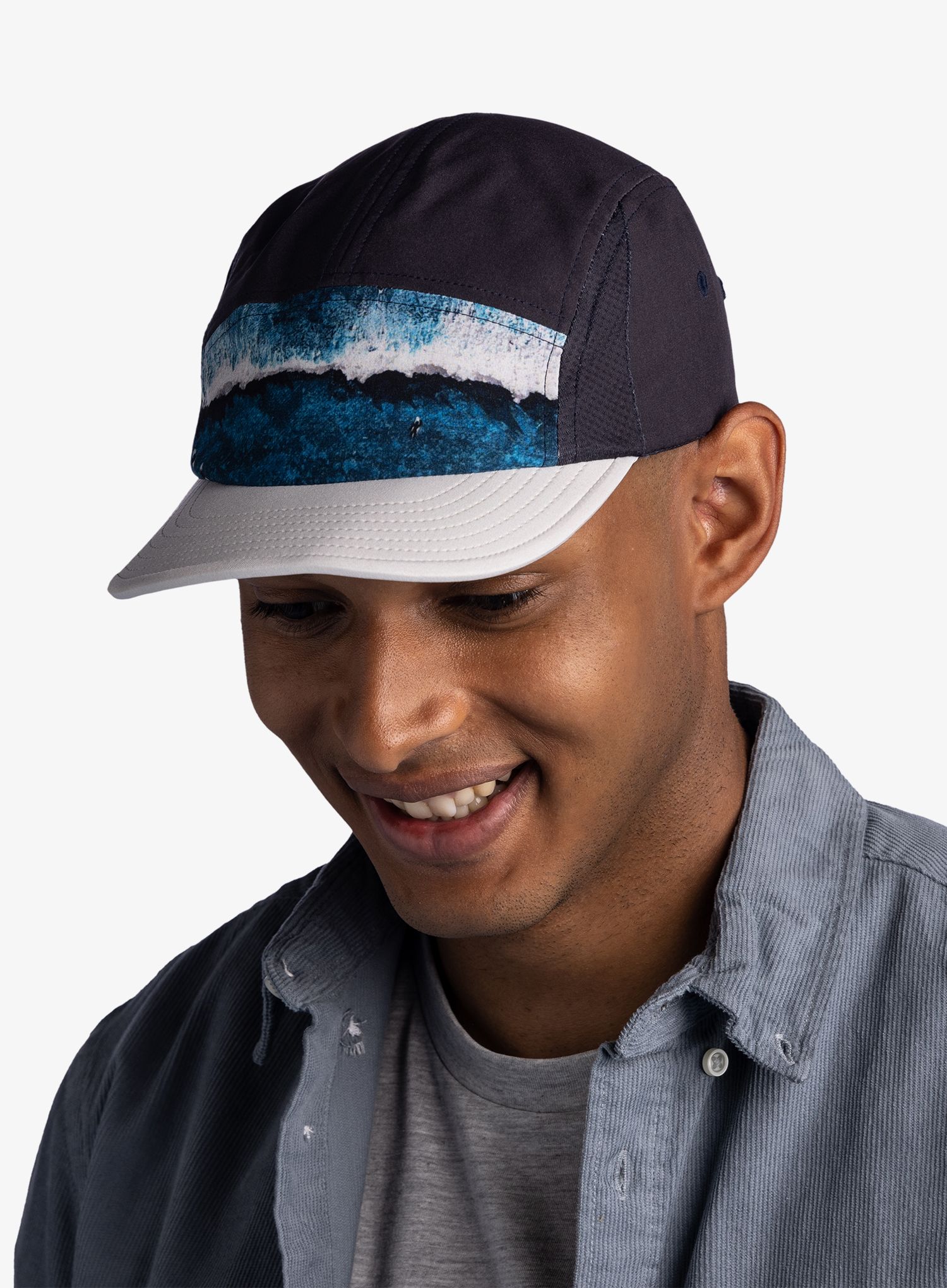 Běžecká čepice Buff 5 Panel Go Cap - parley navy