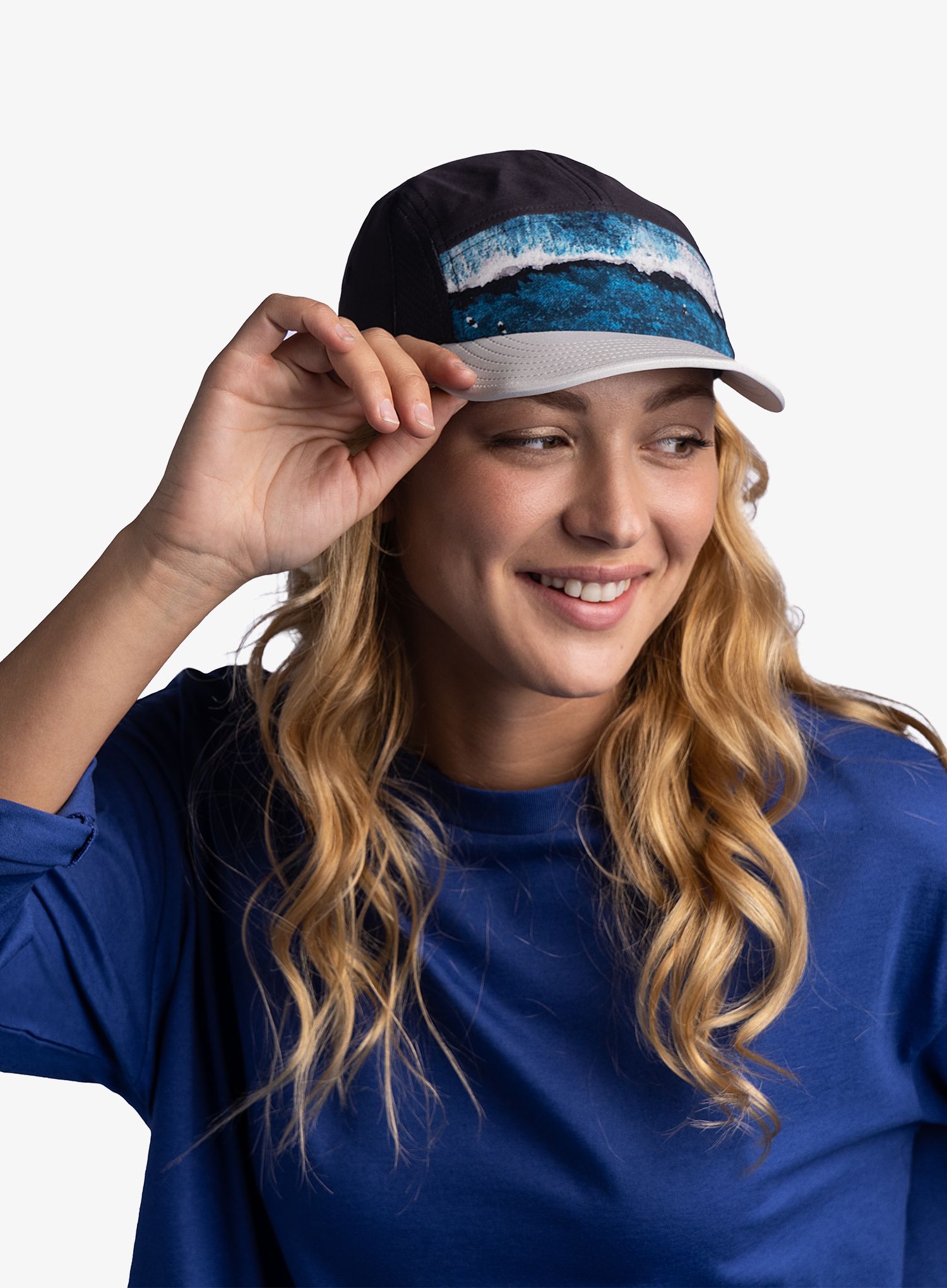Běžecká čepice Buff 5 Panel Go Cap - parley navy
