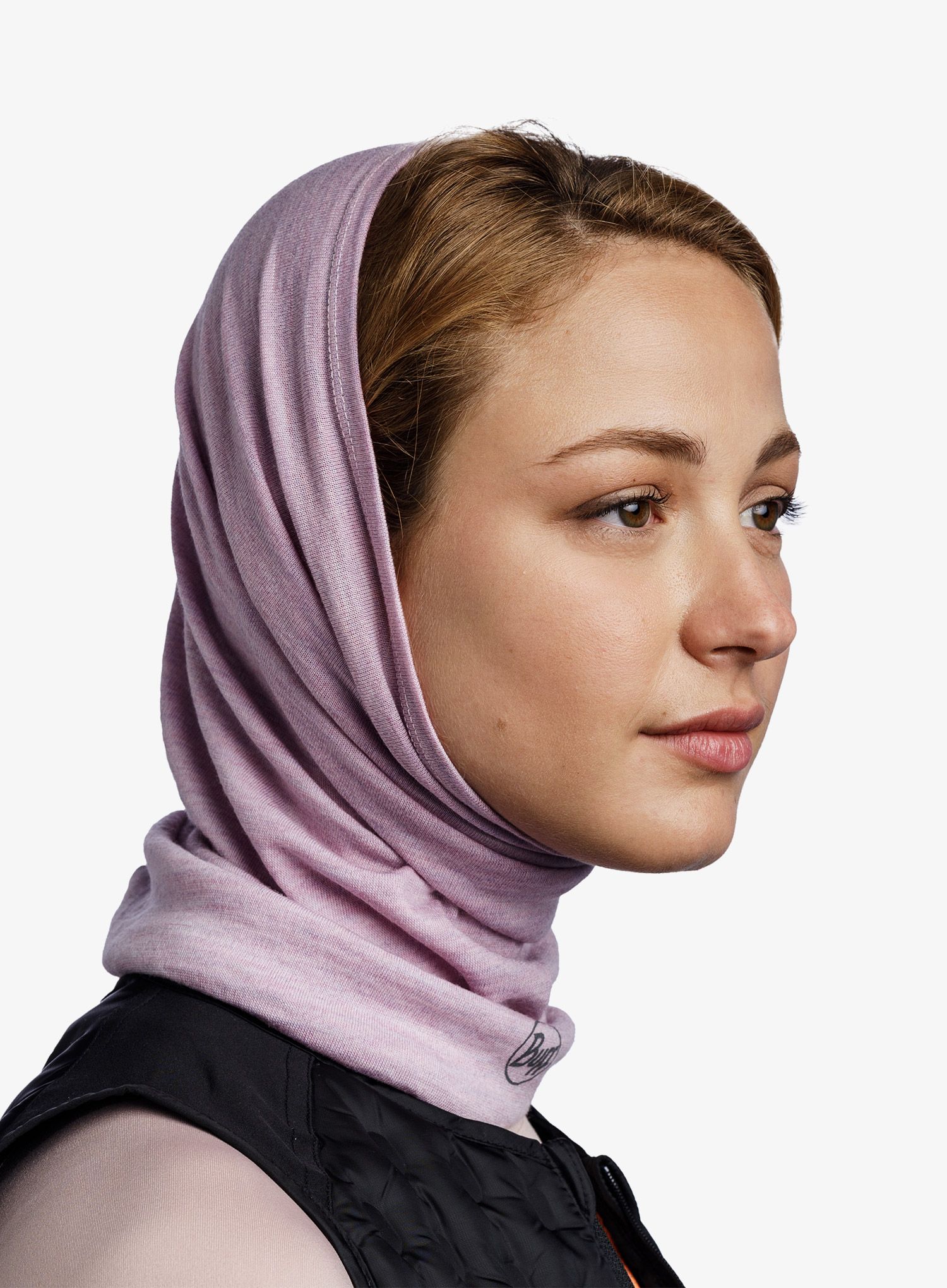Multifunkční šátek Buff Midweight Merino - melange lilac sand