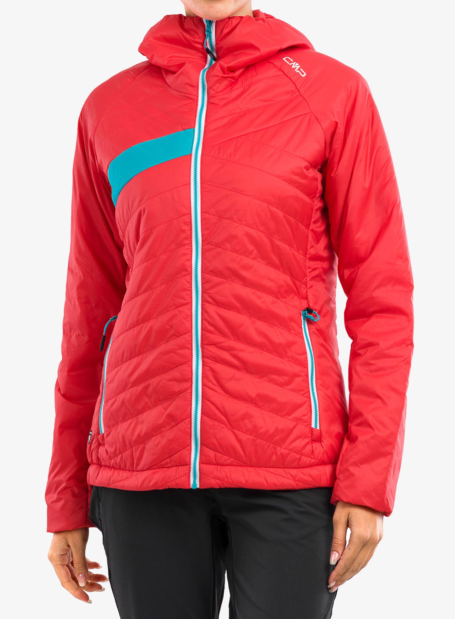 Dámská zateplená bunda CMP Aalia Fix Hood Jacket - campari