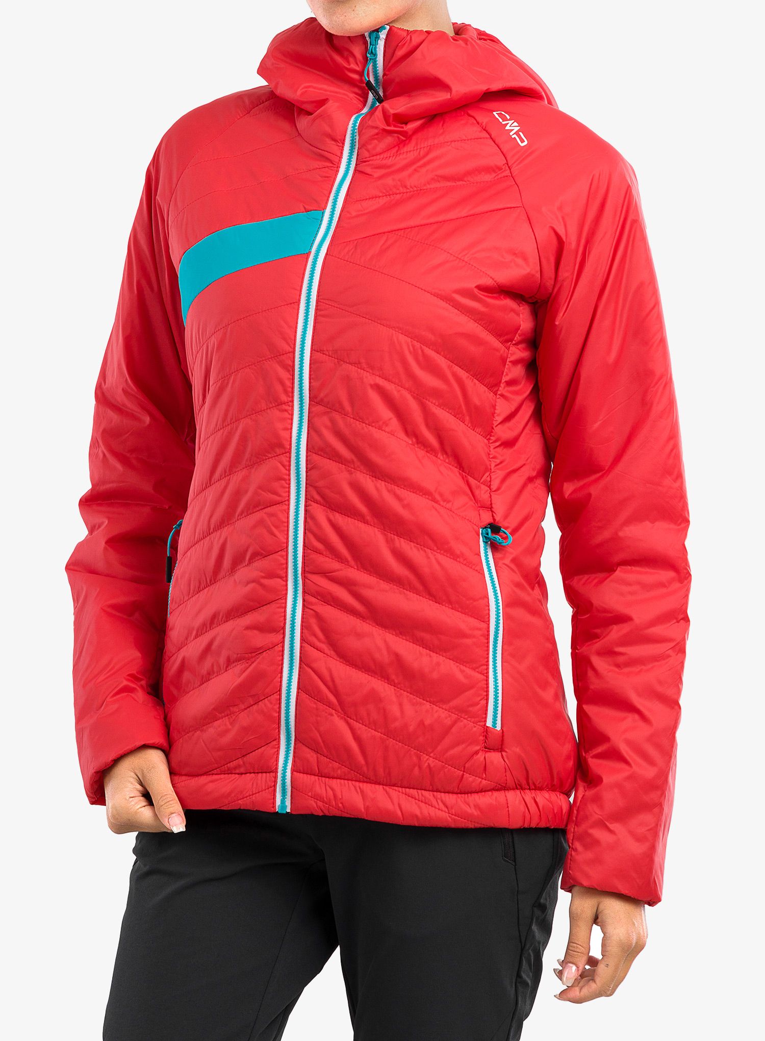 Dámská zateplená bunda CMP Aalia Fix Hood Jacket - campari