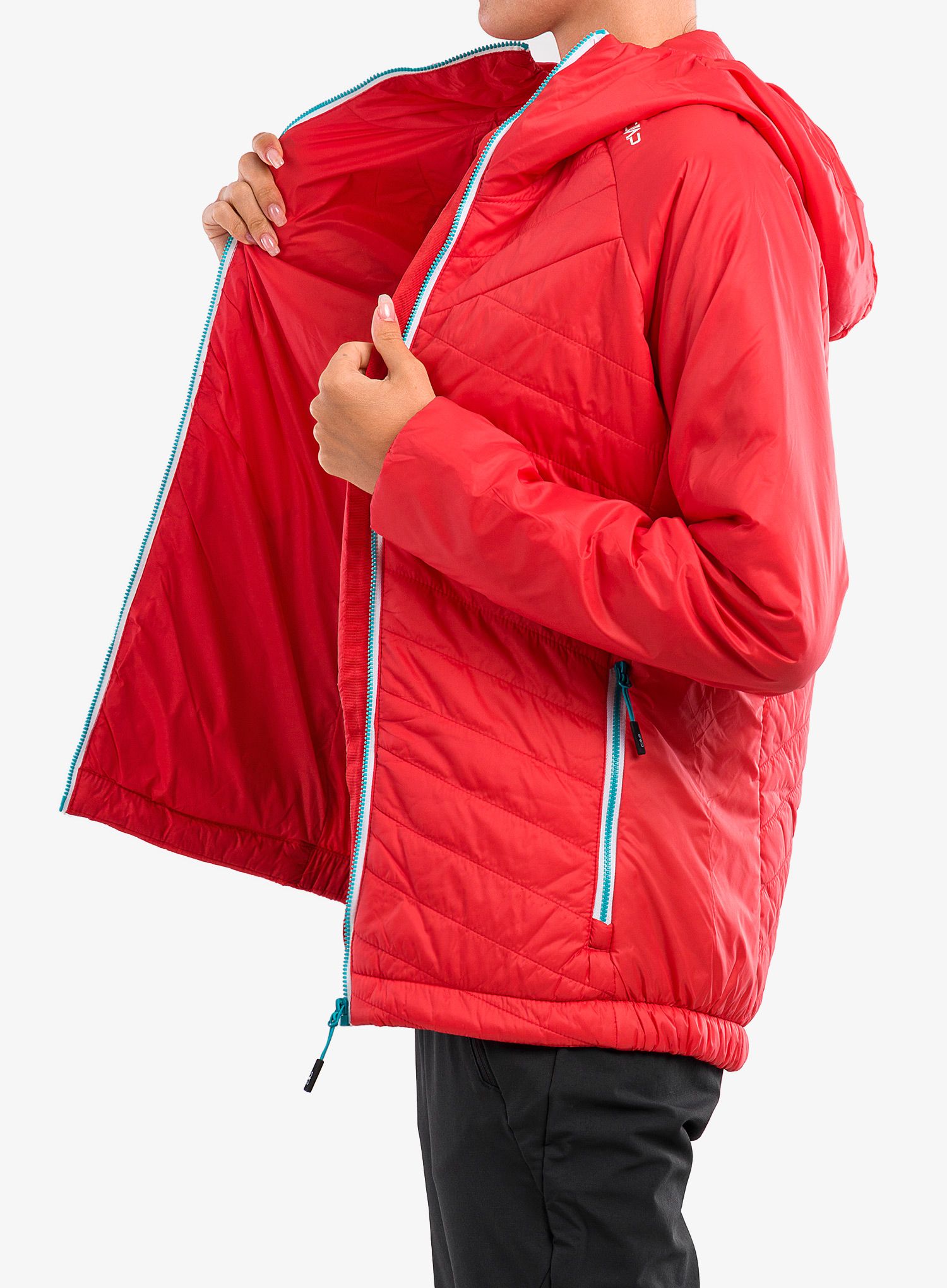 Dámská zateplená bunda CMP Aalia Fix Hood Jacket - campari