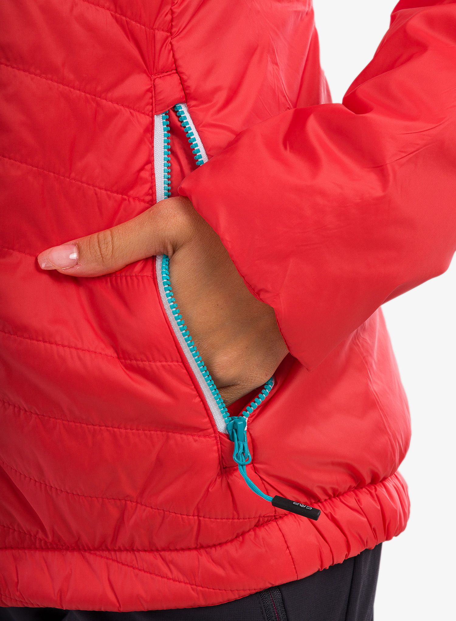 Dámská zateplená bunda CMP Aalia Fix Hood Jacket - campari