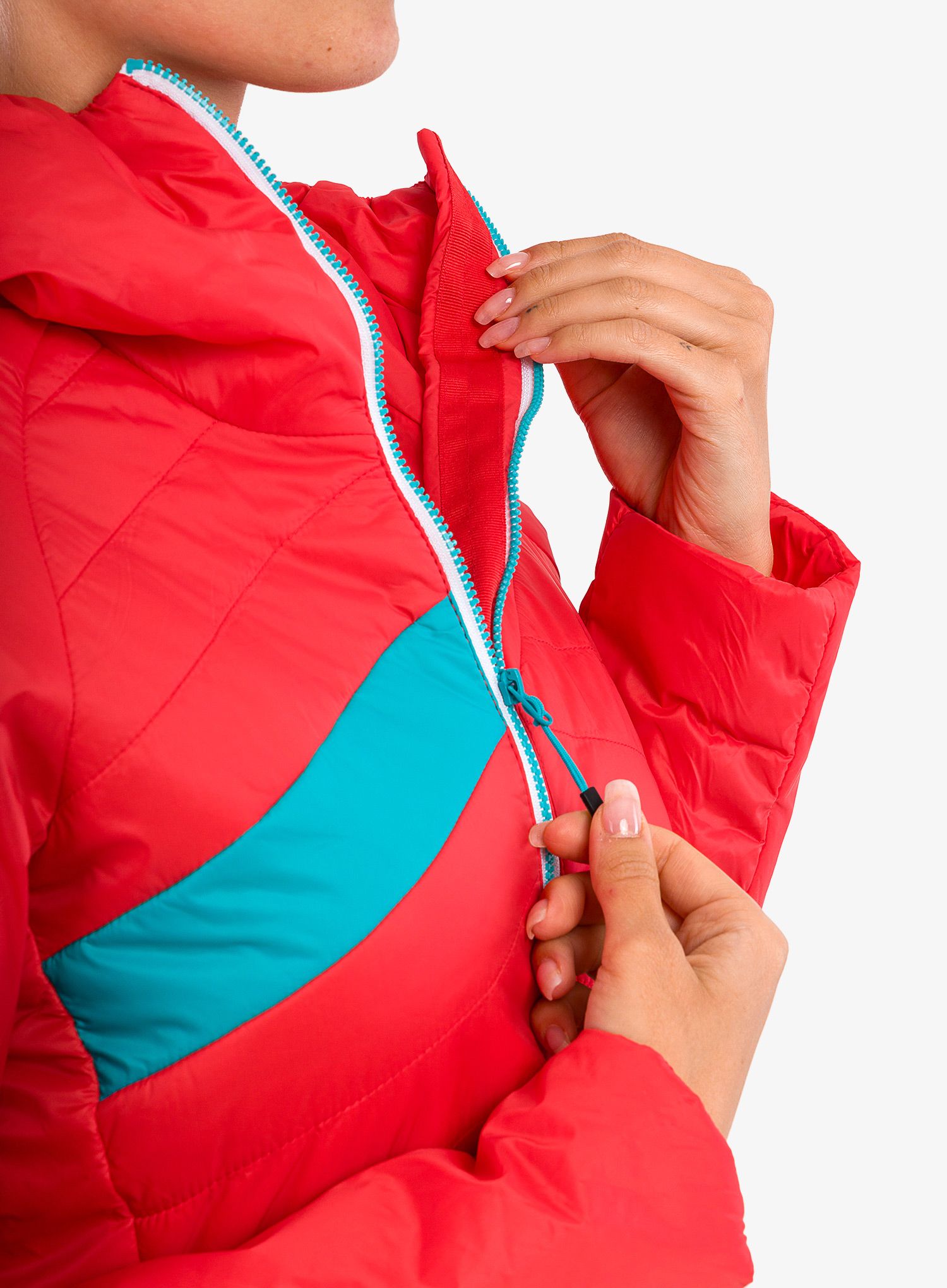 Dámská zateplená bunda CMP Aalia Fix Hood Jacket - campari