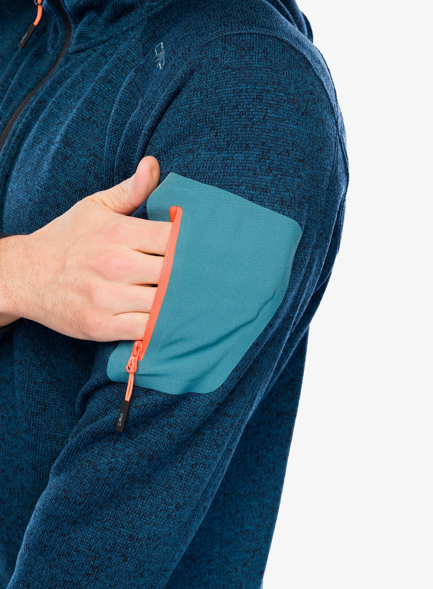 Fleecová bunda CMP Borgis Fix Hood Jacket - bluesteel/antracite