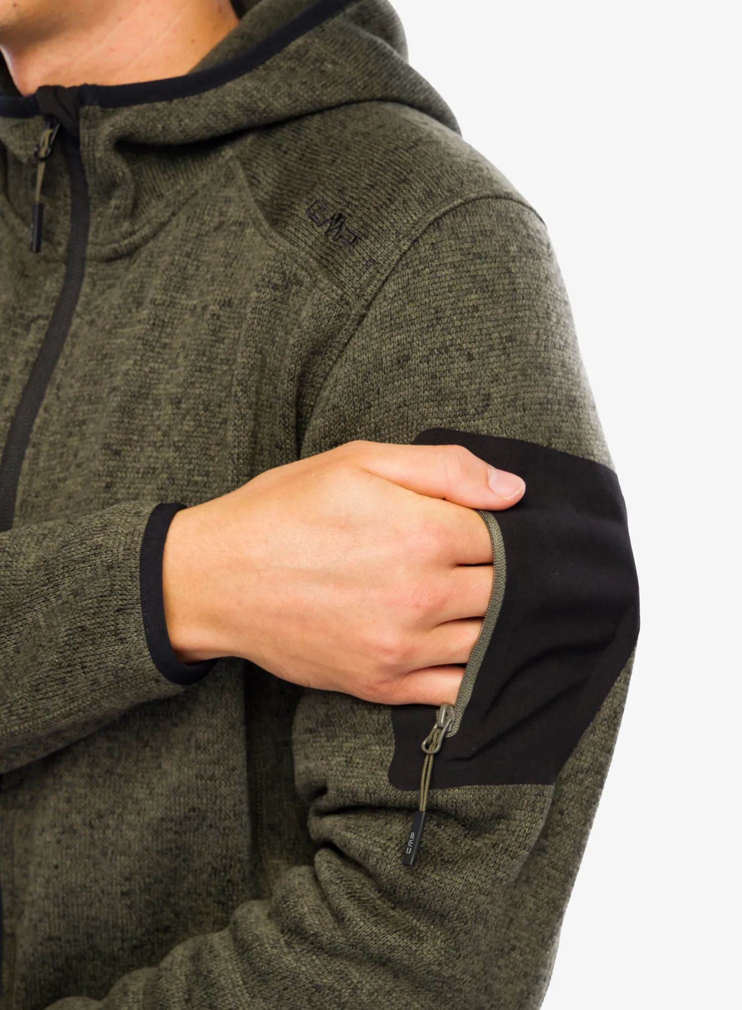 Fleecová bunda CMP Borgis Fix Hood Jacket - olive/nero
