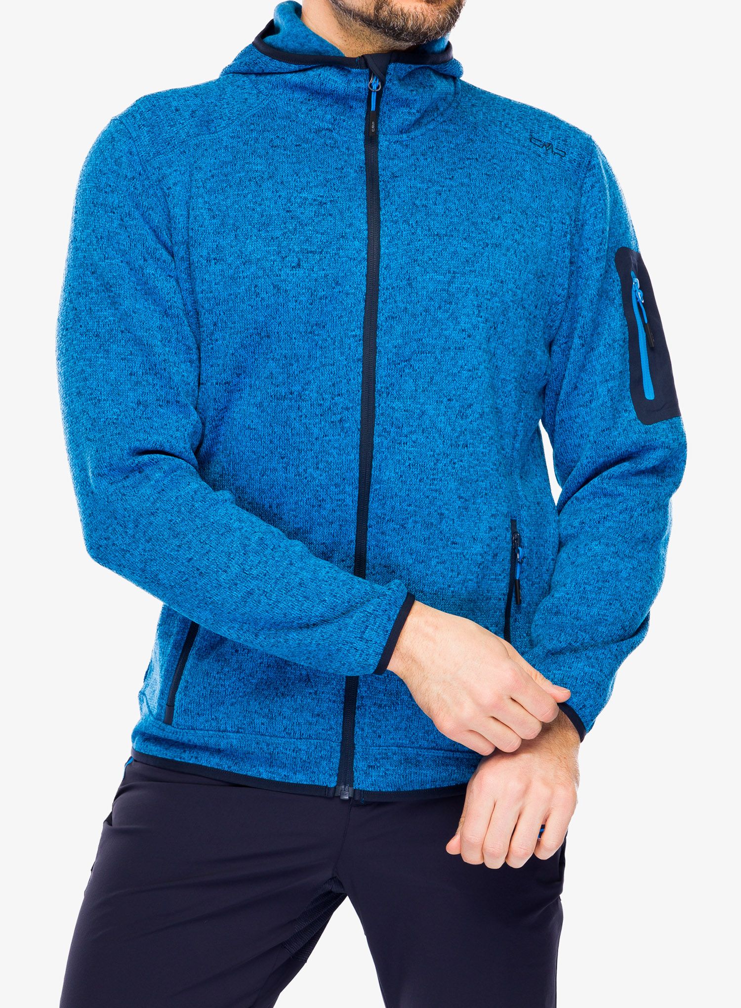 Fleecová bunda CMP Borgis Fix Hood Jacket - river/black blue