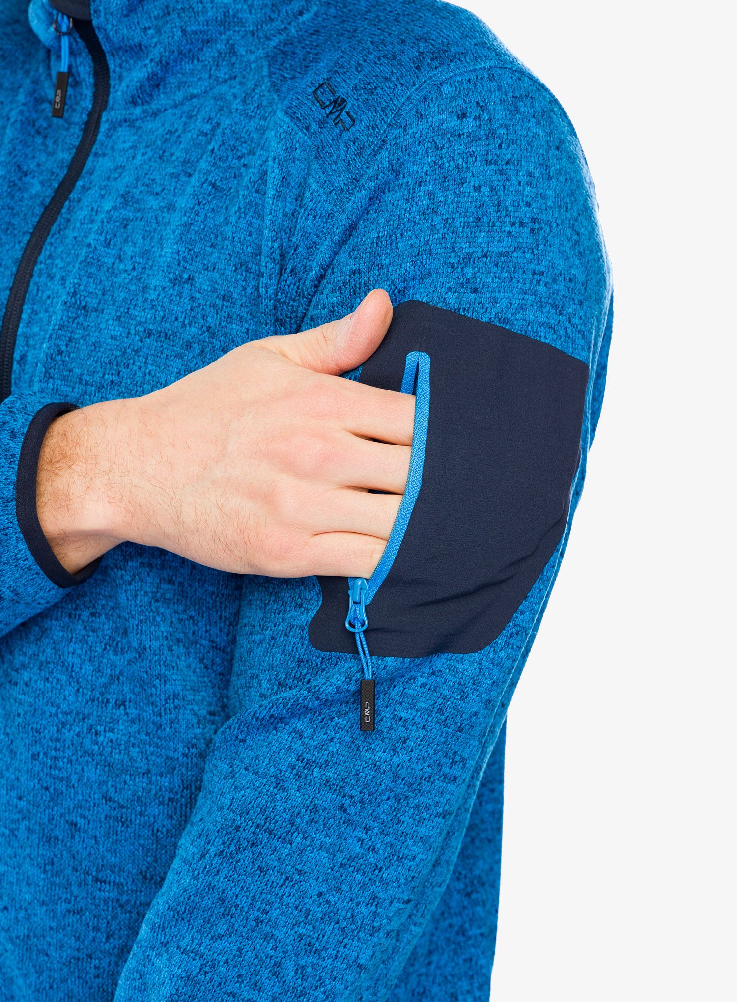 Fleecová bunda CMP Borgis Fix Hood Jacket - river/black blue
