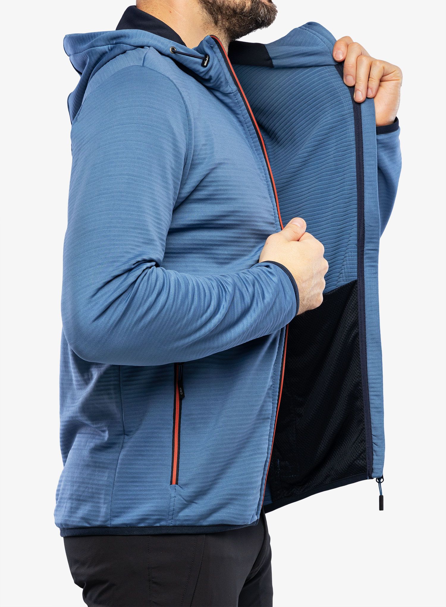 Fleecova bunda CMP Edge Fix Hood Jacket  - bluestone