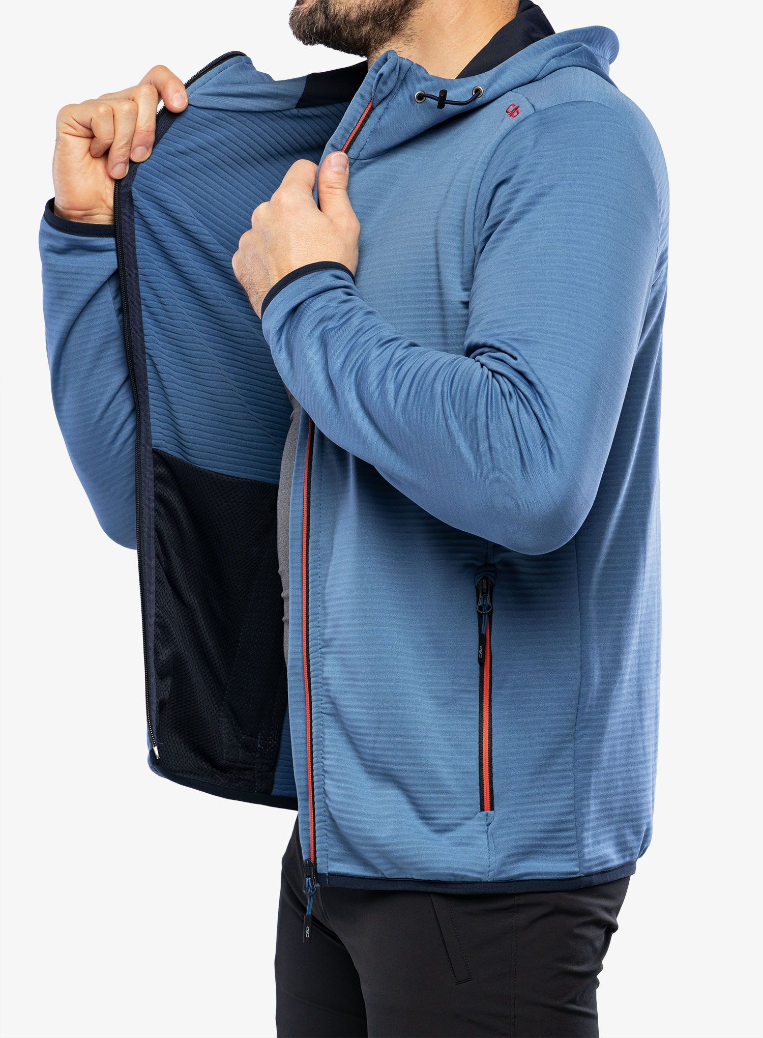 Fleecova bunda CMP Edge Fix Hood Jacket  - bluestone