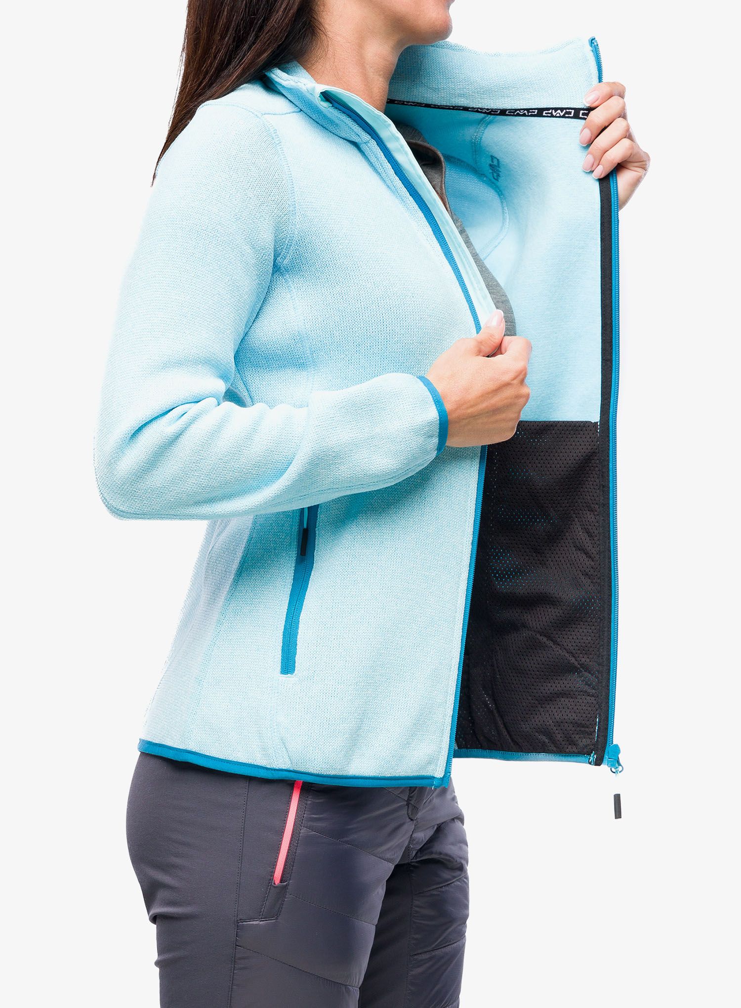 Dámská mikina CMP Haze Jacket Knitted - anice/giada