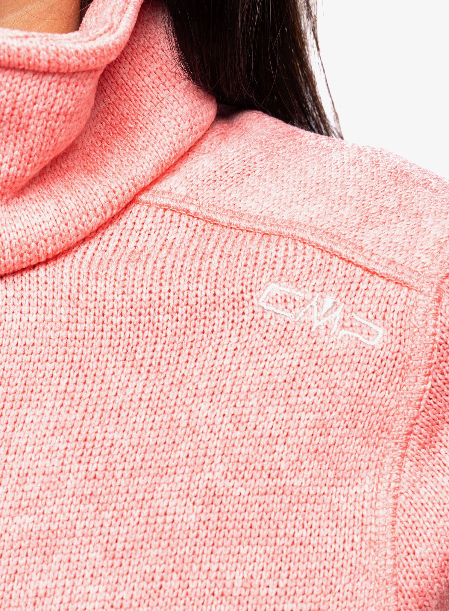 Fleece mikina dámská CMP Haze Jacket Knitted - pesca/gesso
