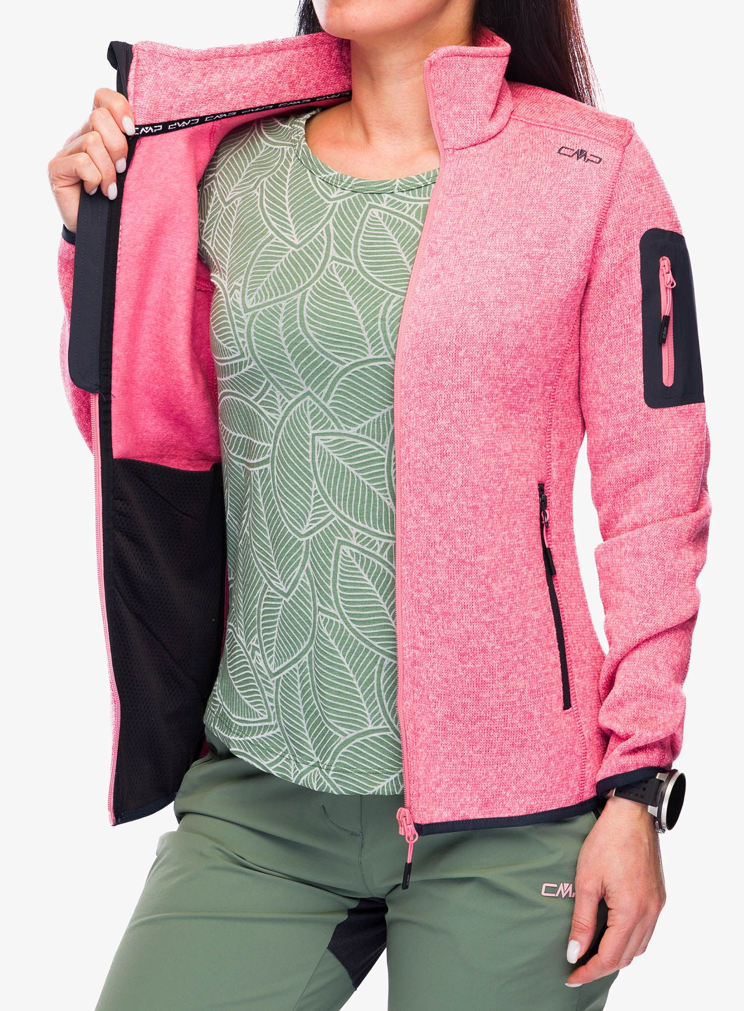 Fleecová mikina dámská CMP Haze Jacket - orchidea/lotus