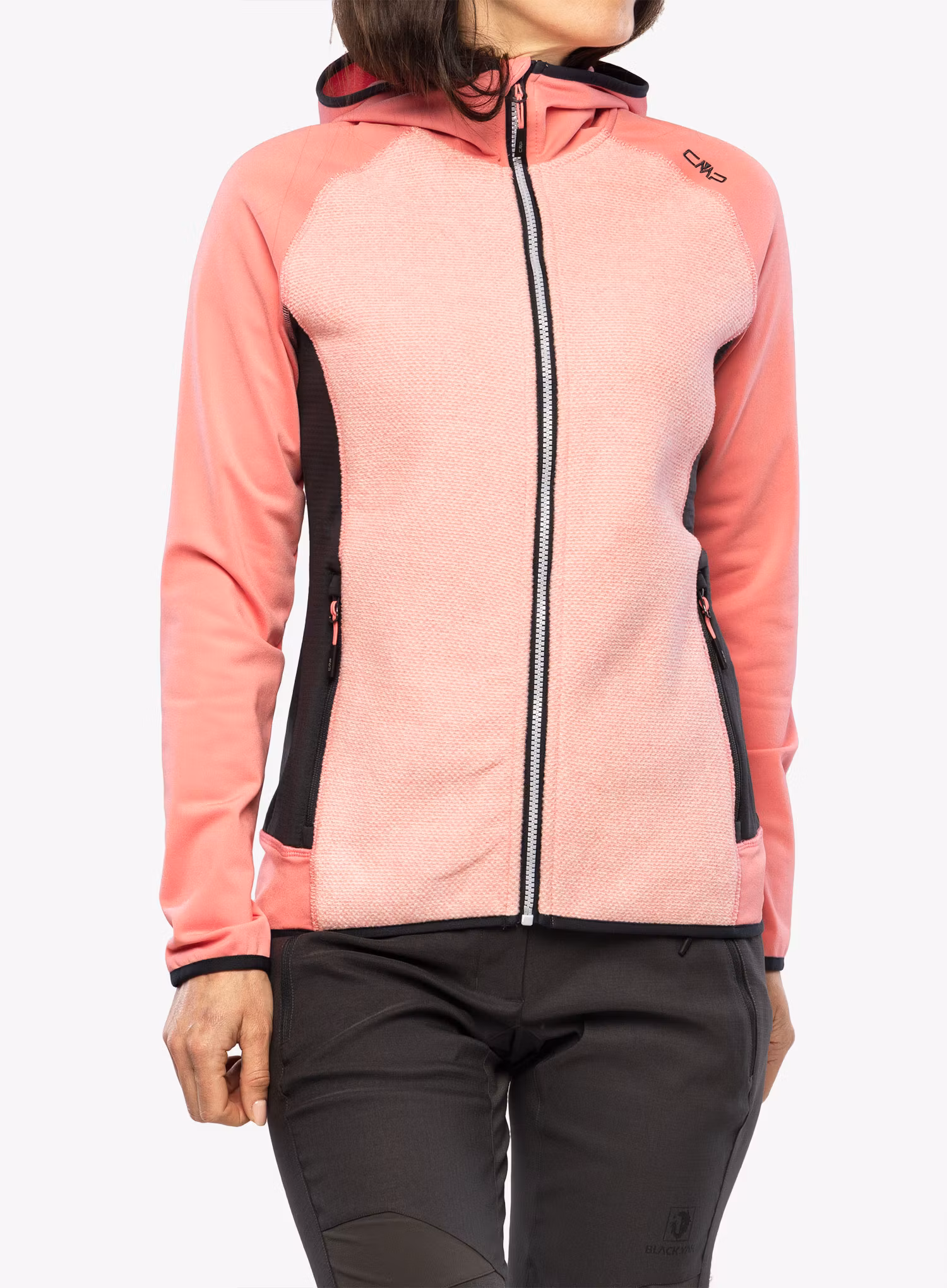 Fleecová mikina dámská CMP Jacket Fix Hood Ahri - pesca/antracite