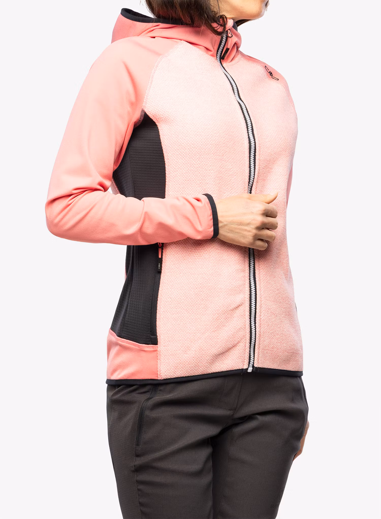 Fleecová mikina dámská CMP Jacket Fix Hood Ahri - pesca/antracite