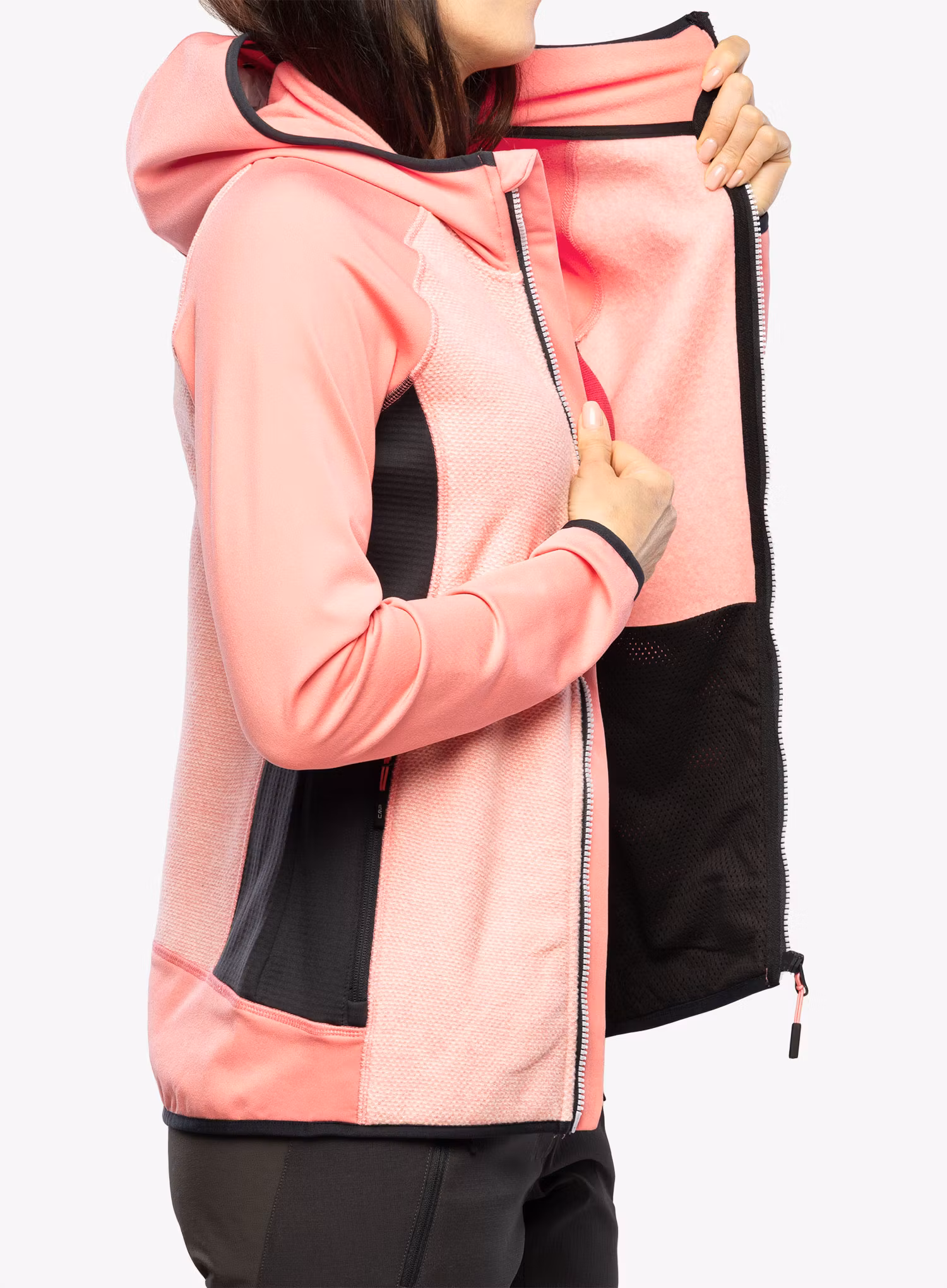 Fleecová mikina dámská CMP Jacket Fix Hood Ahri - pesca/antracite