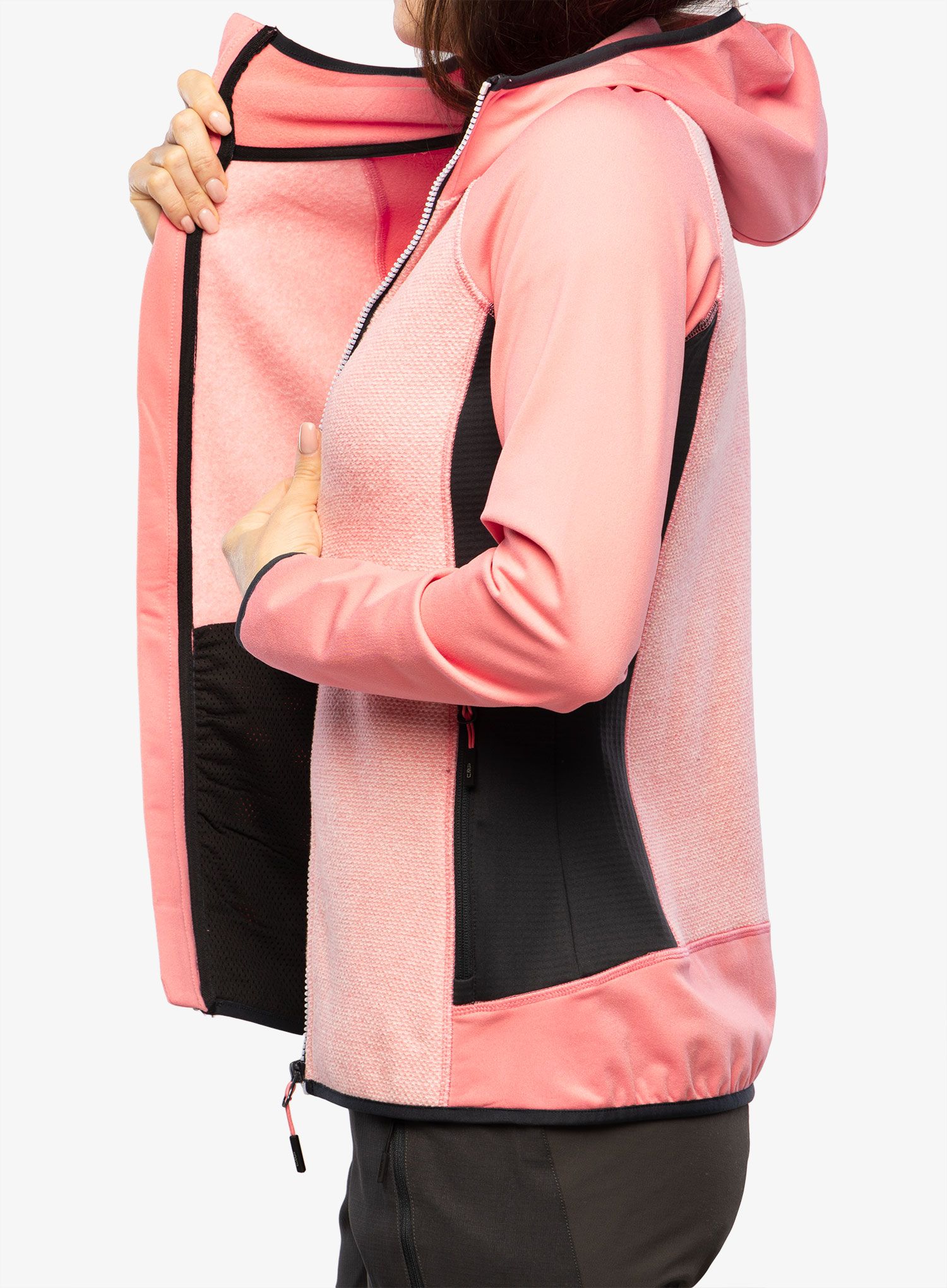 Fleecová mikina dámská CMP Jacket Fix Hood Ahri - pesca/antracite