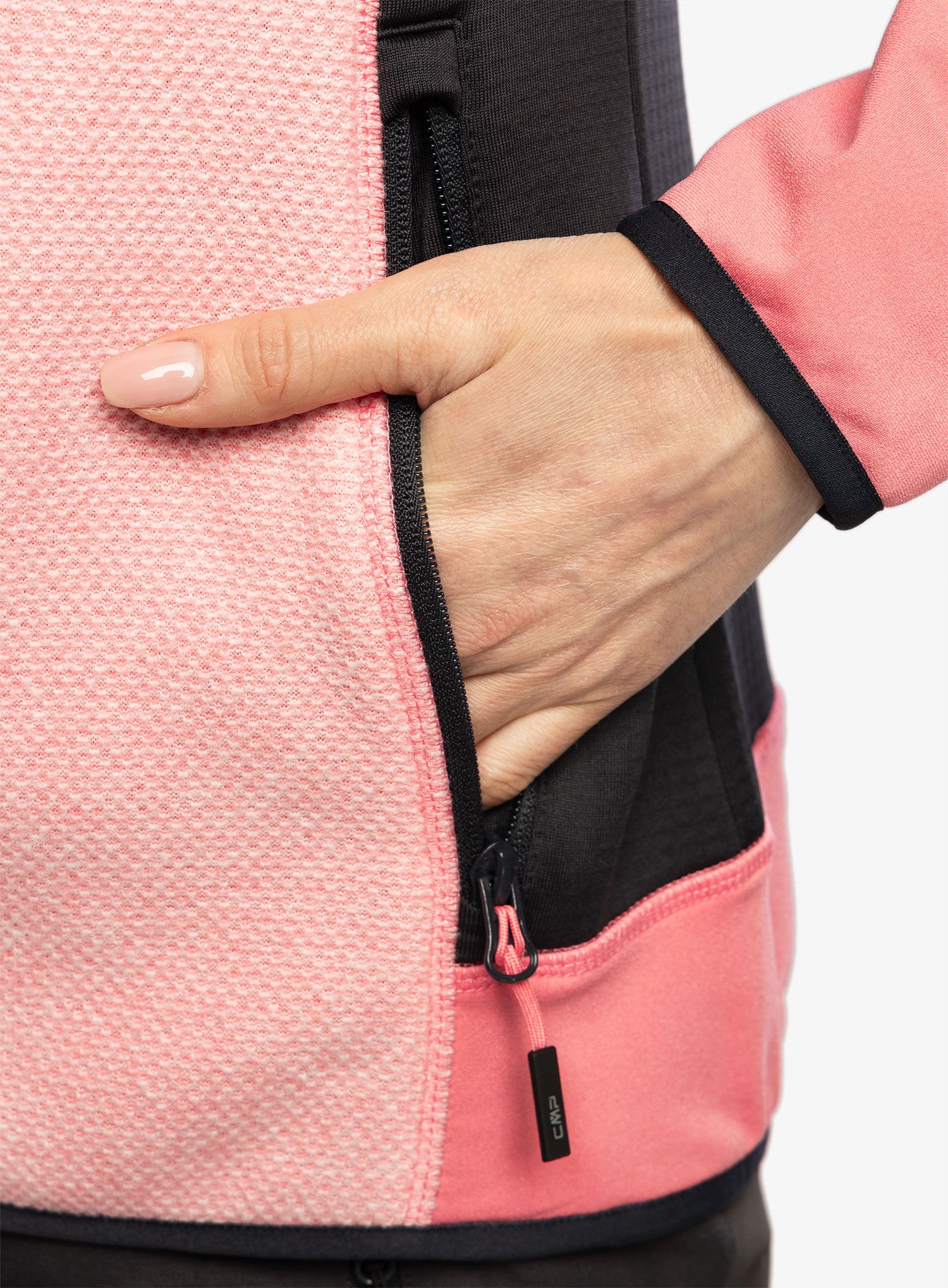 Fleecová mikina dámská CMP Jacket Fix Hood Ahri - pesca/antracite