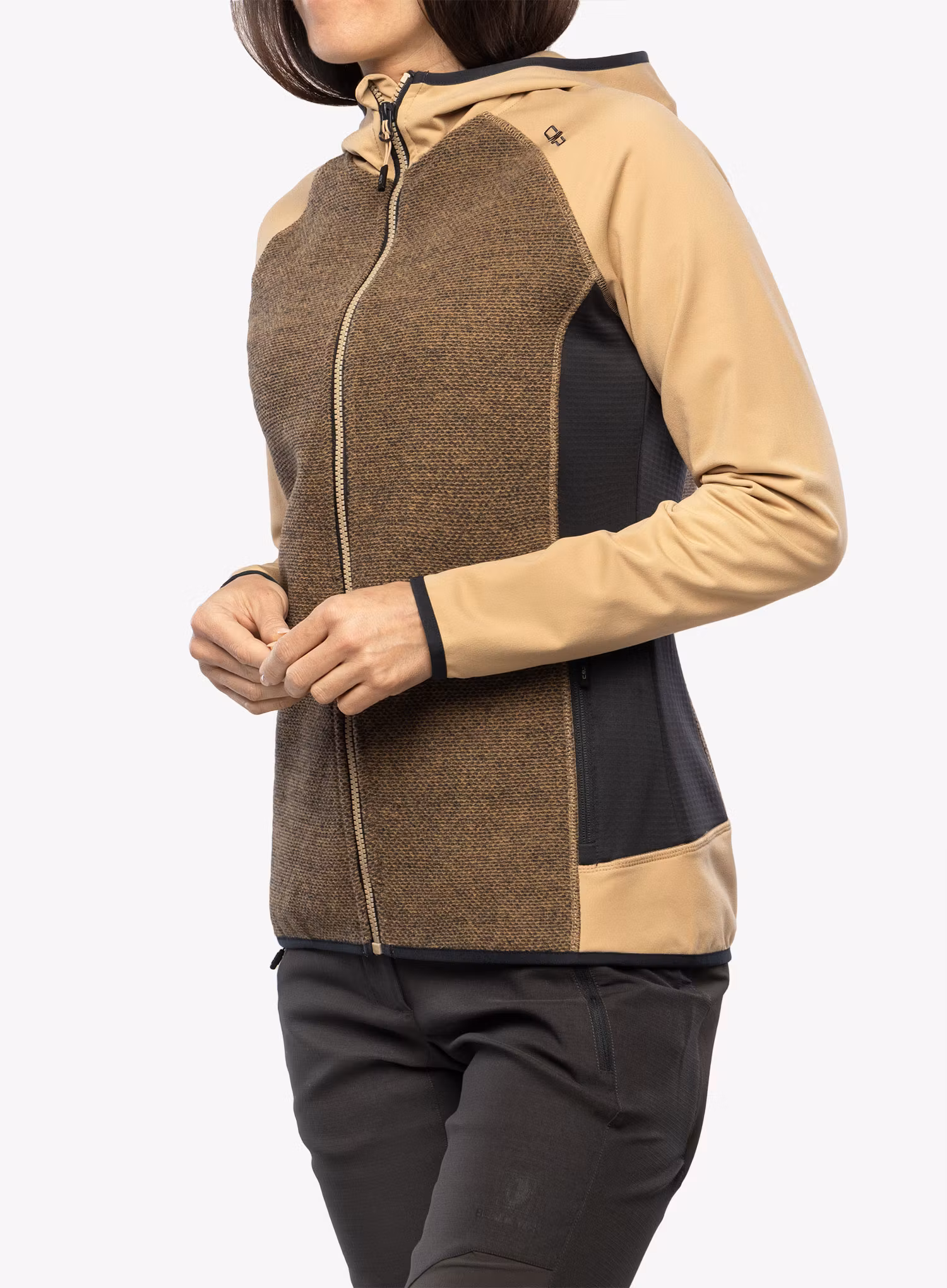 Fleecová mikina dámská CMP Jacket Fix Hood Ahri - sesamo/antracite